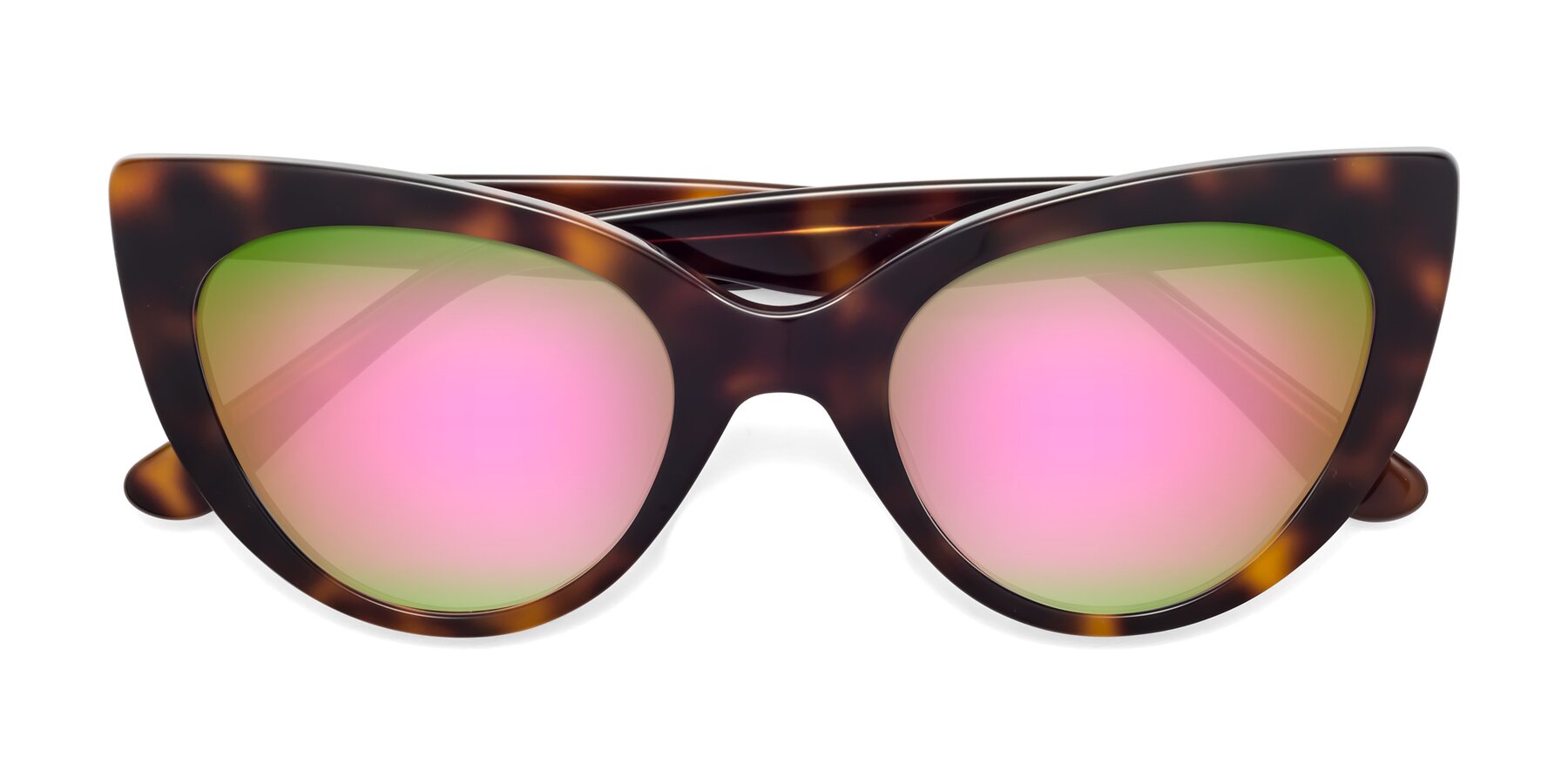 Folded Front of Tiesi in Tortoise with Pink Mirrored Lenses
