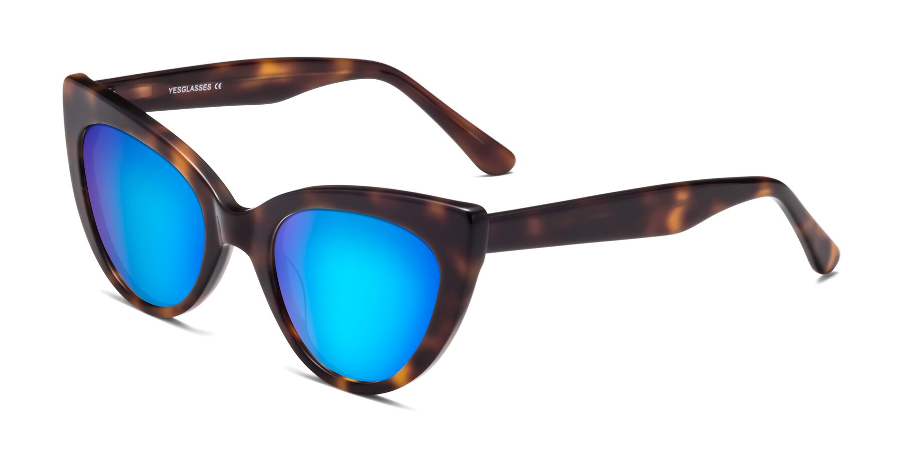 Angle of Tiesi in Tortoise with Blue Mirrored Lenses