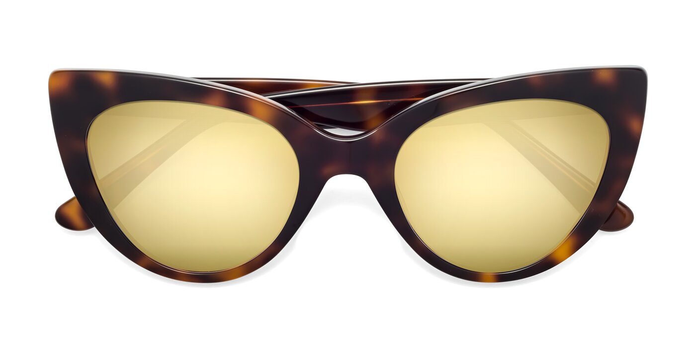 Tiesi - Tortoise Flash Mirrored Sunglasses