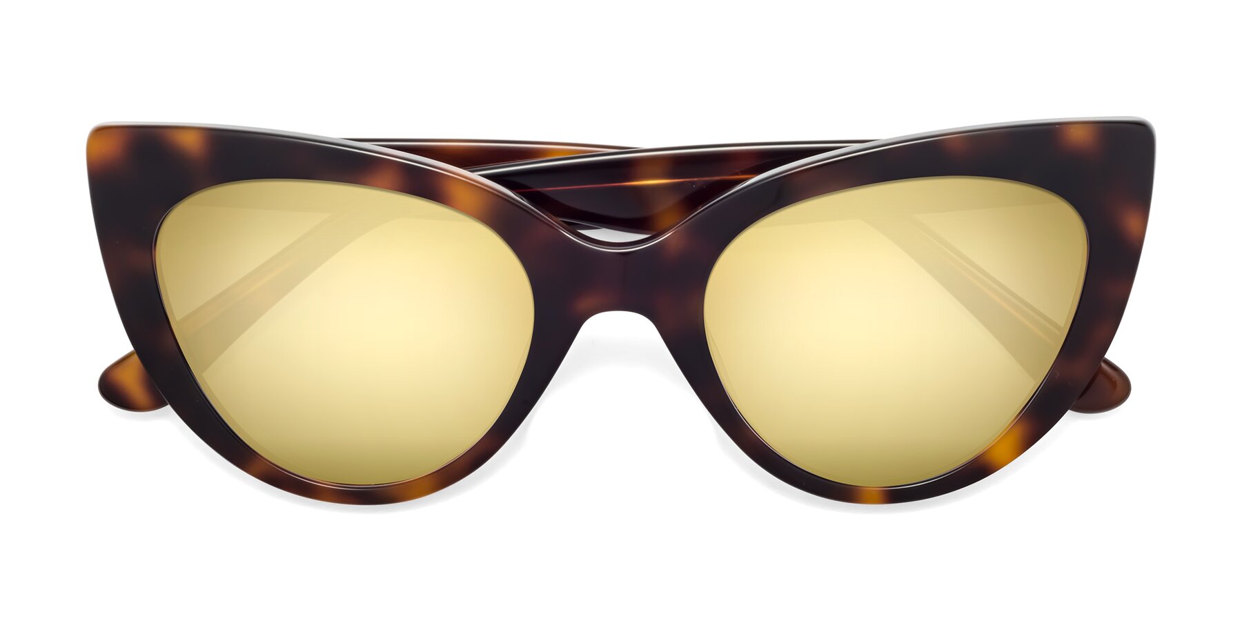 Folded Front of Tiesi in Tortoise with Gold Mirrored Lenses