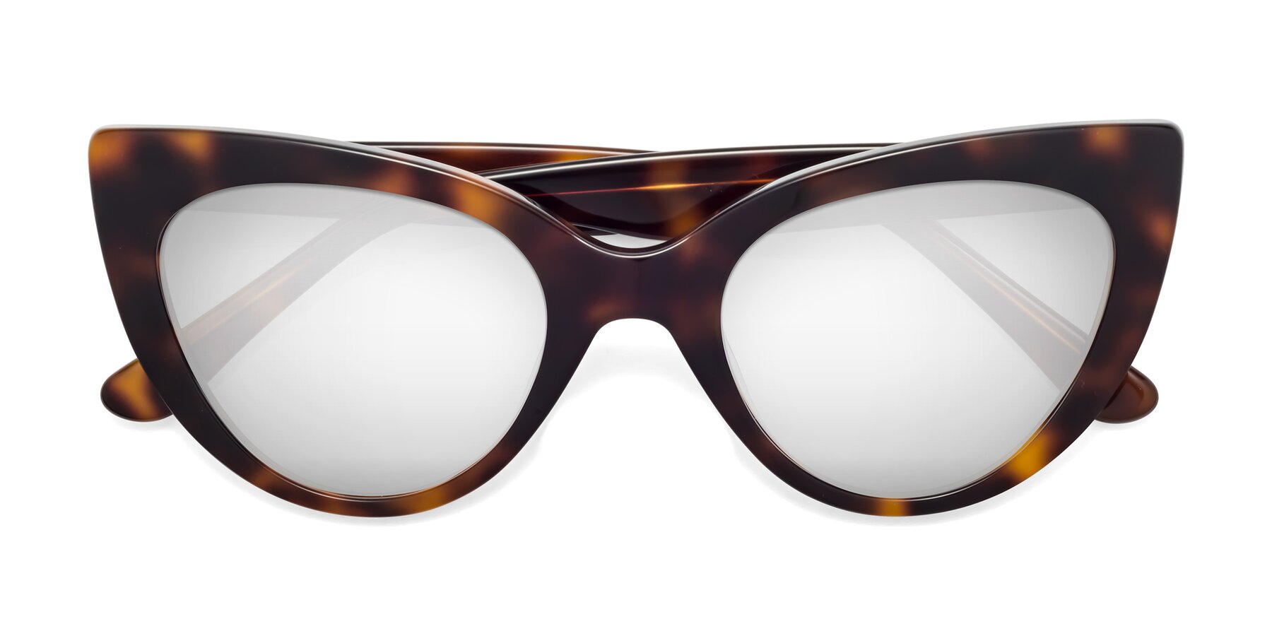 Folded Front of Tiesi in Tortoise with Silver Mirrored Lenses