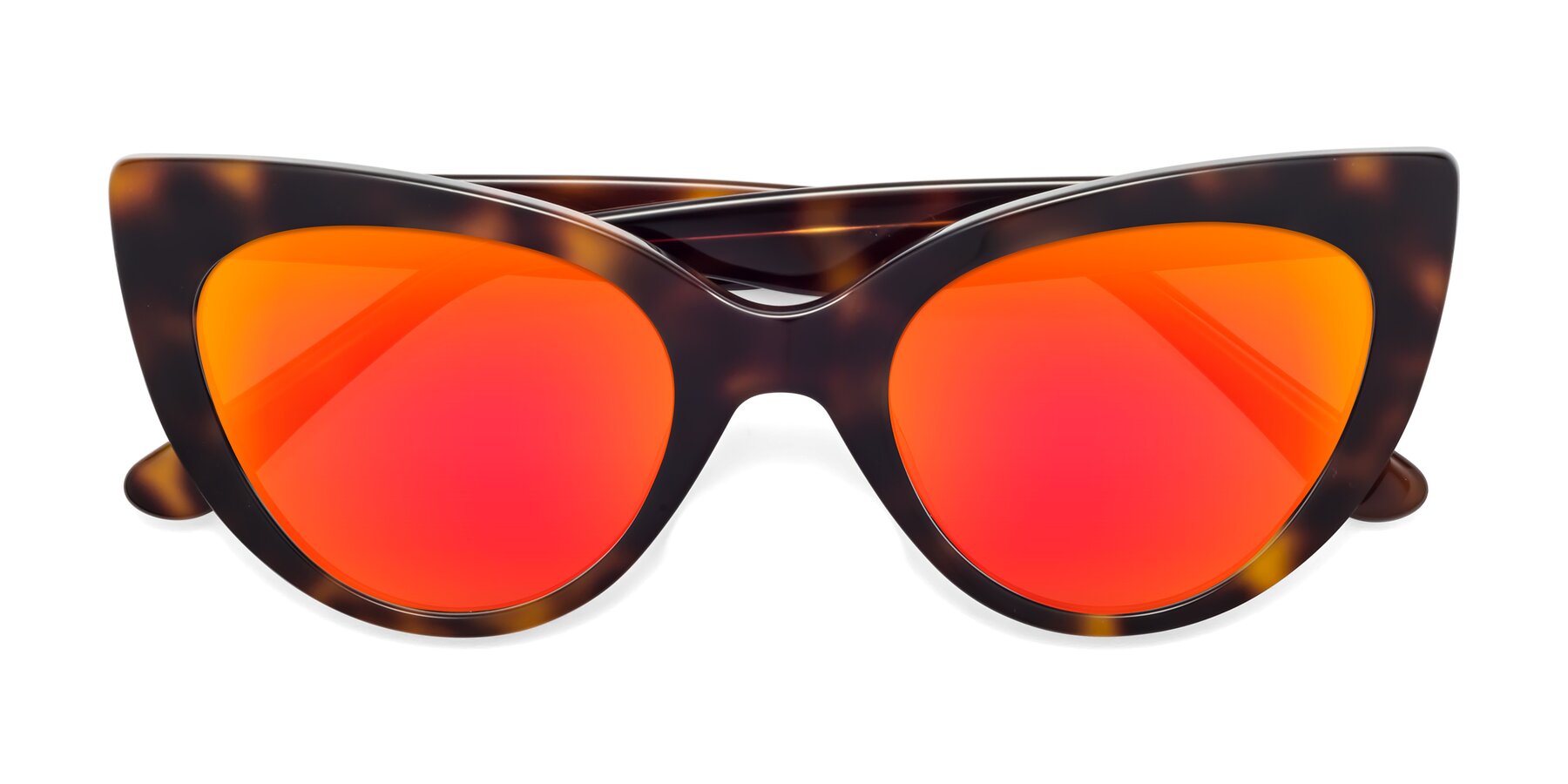 Folded Front of Tiesi in Tortoise with Red Gold Mirrored Lenses