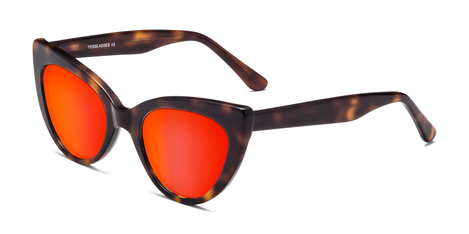 Angle of Tiesi in Tortoise with Red Gold Mirrored Lenses