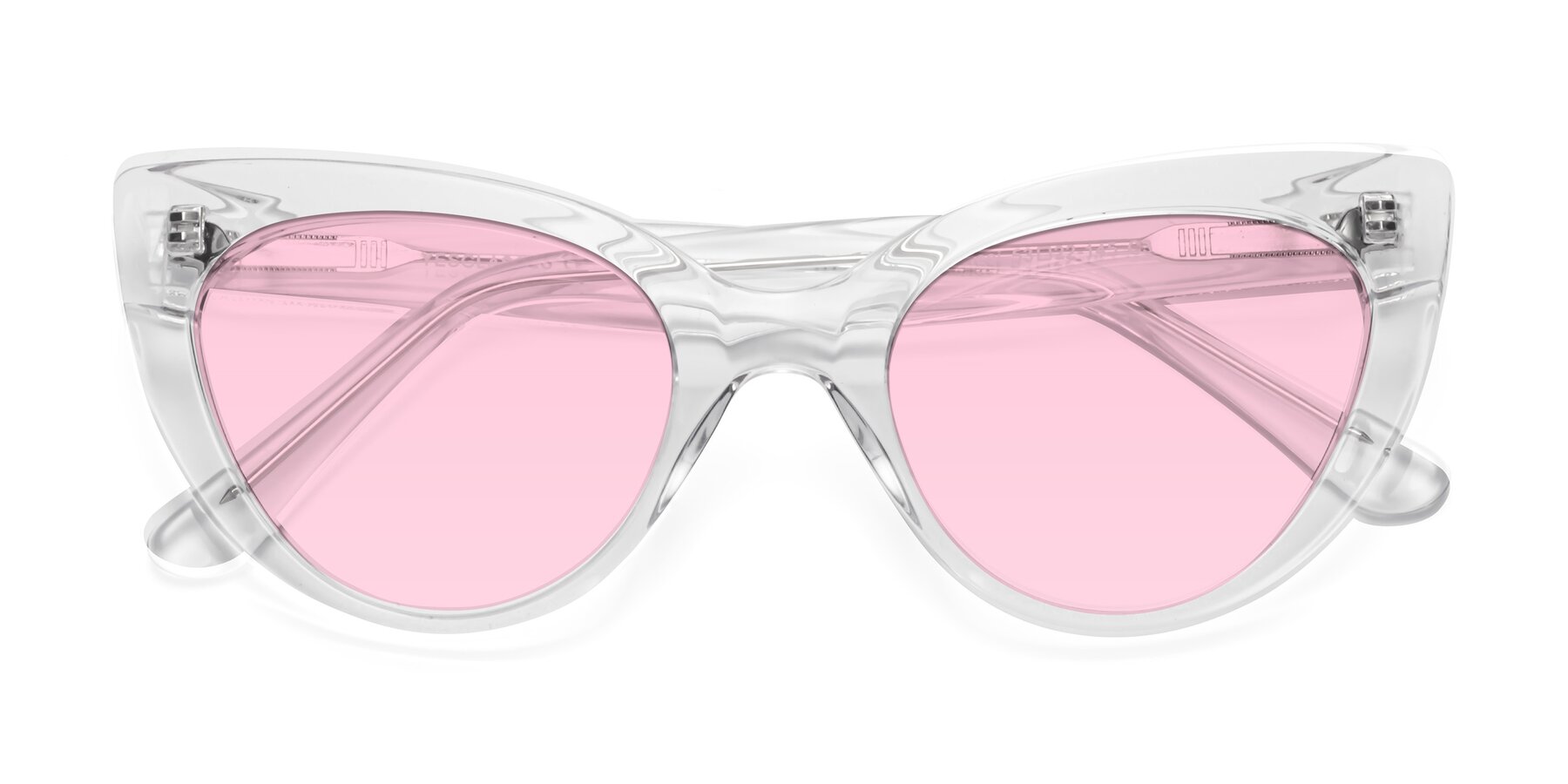 Folded Front of Tiesi in Clear with Light Pink Tinted Lenses