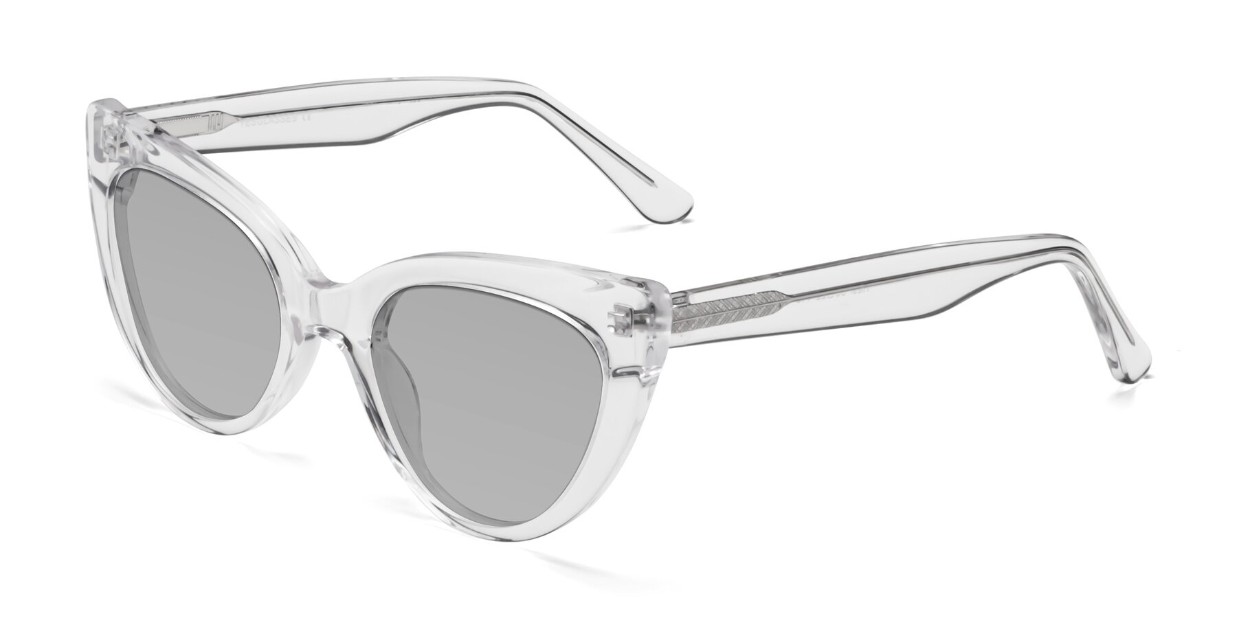 Angle of Tiesi in Clear with Light Gray Tinted Lenses