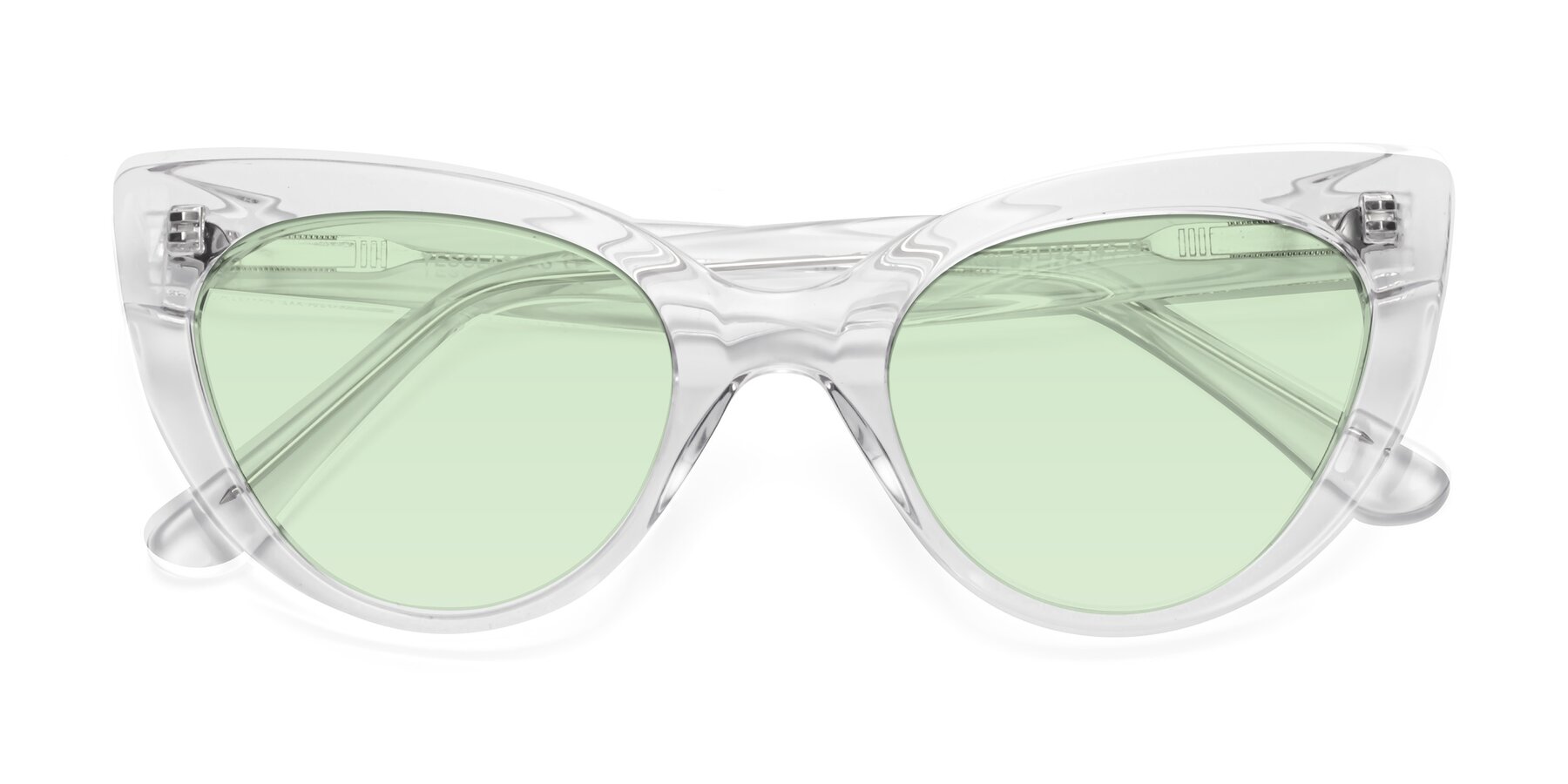 Folded Front of Tiesi in Clear with Light Green Tinted Lenses
