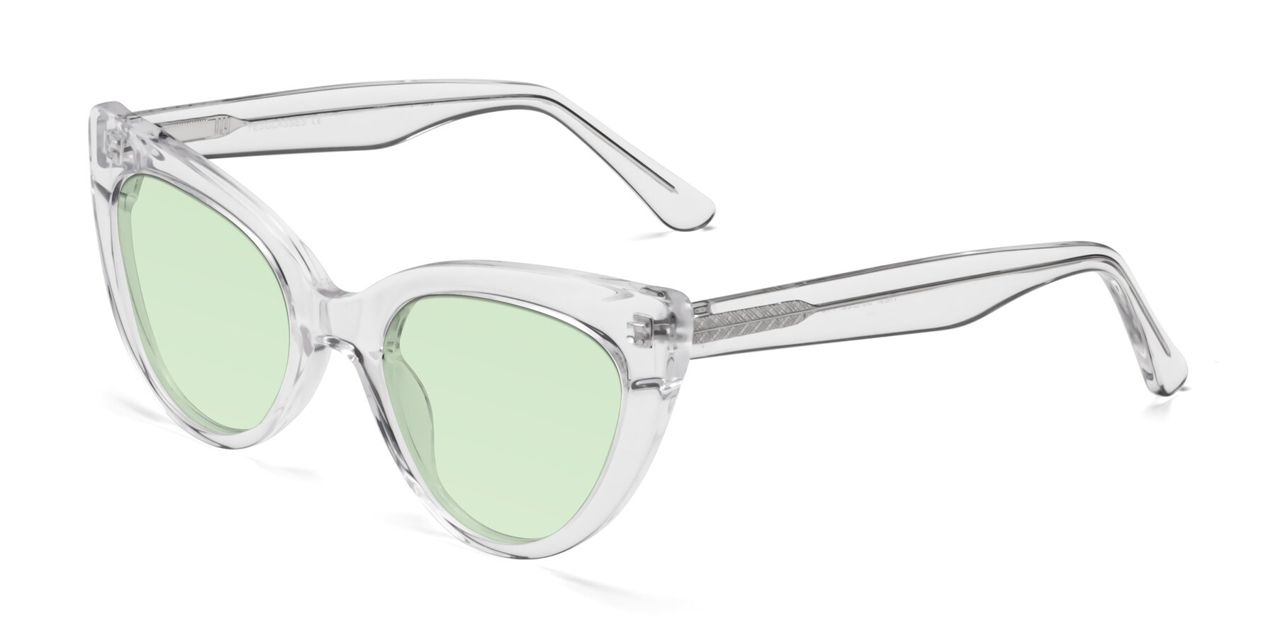 Angle of Tiesi in Clear with Light Green Tinted Lenses