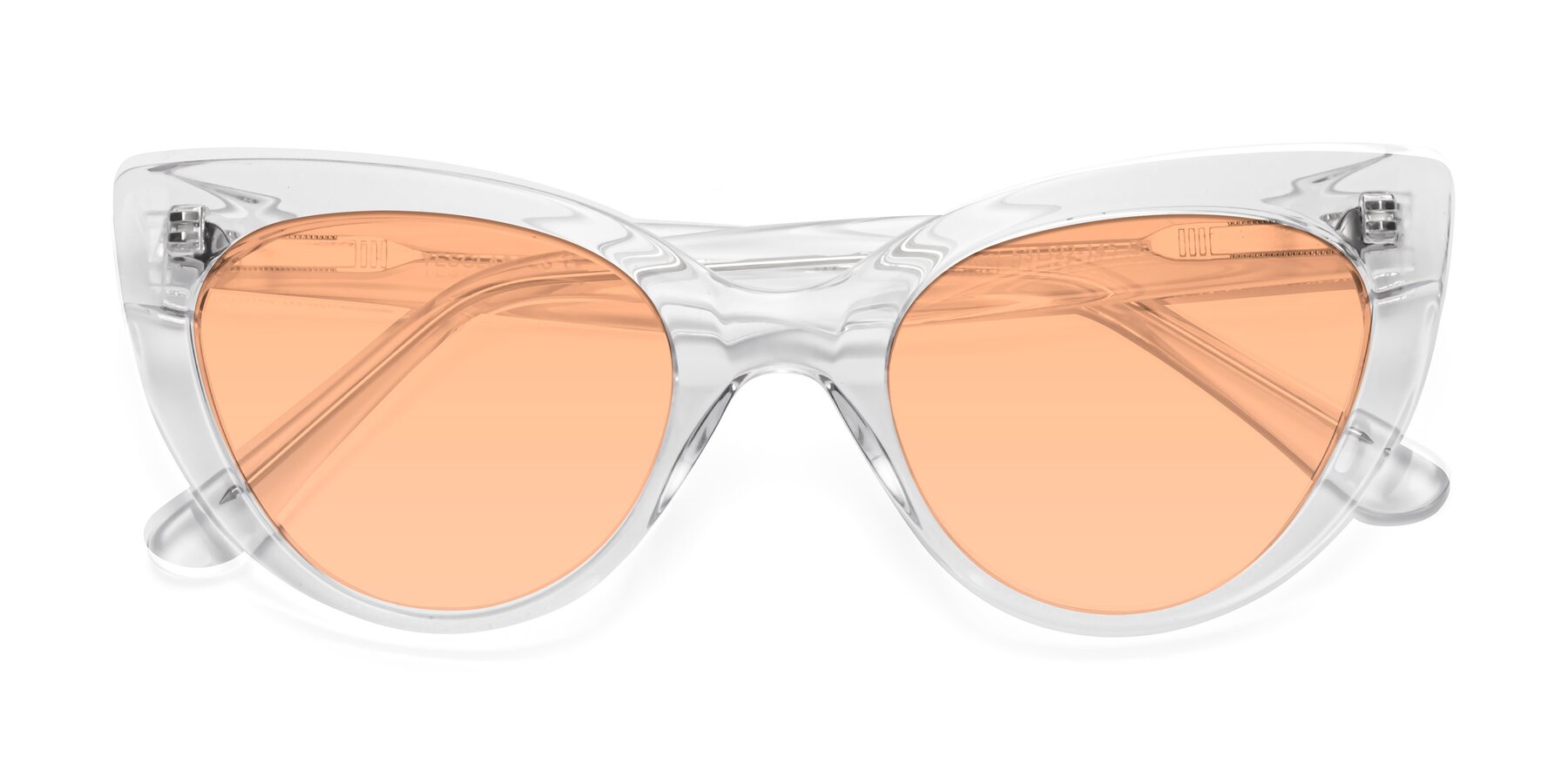 Folded Front of Tiesi in Clear with Light Orange Tinted Lenses
