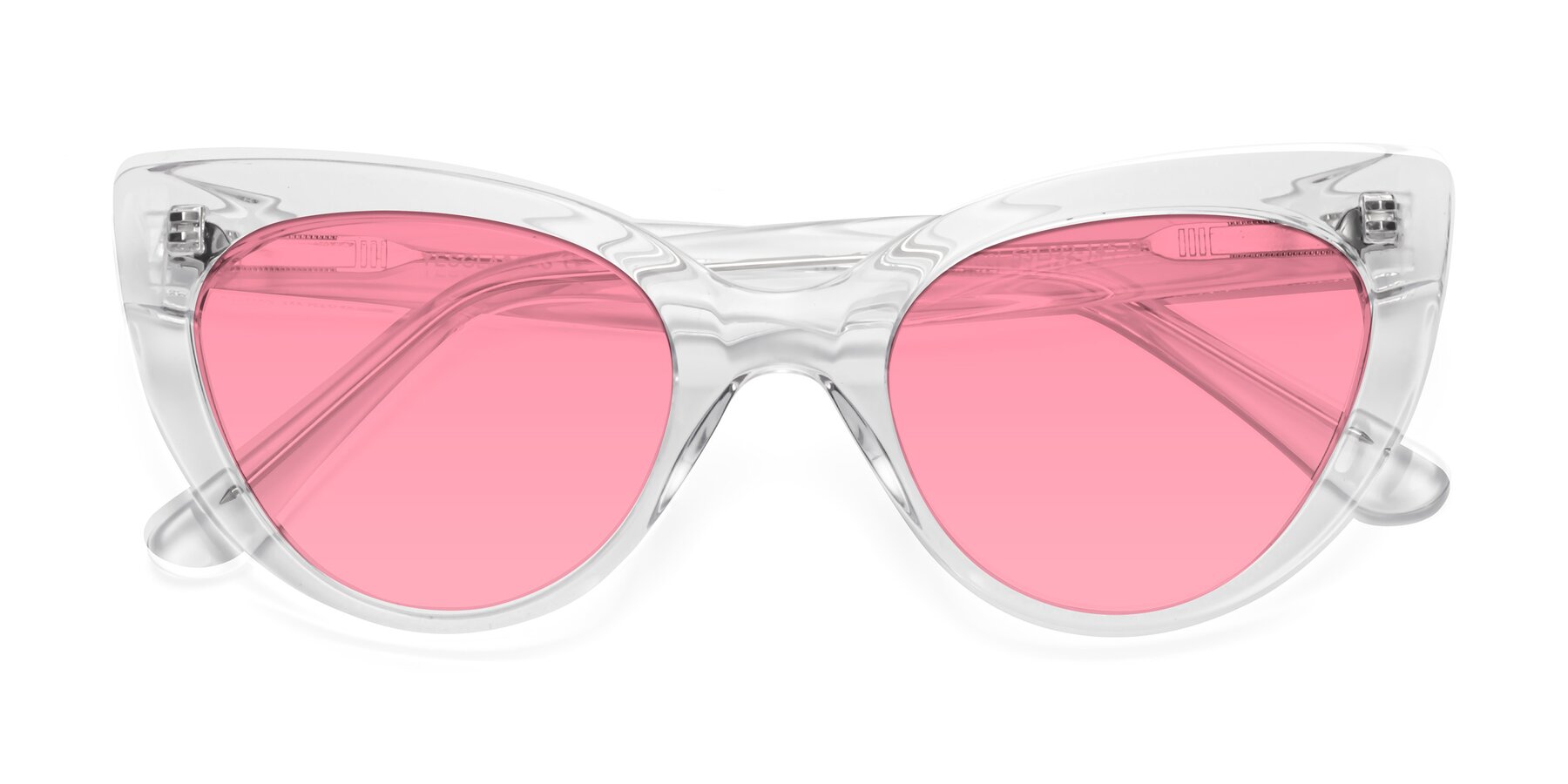 Folded Front of Tiesi in Clear with Pink Tinted Lenses