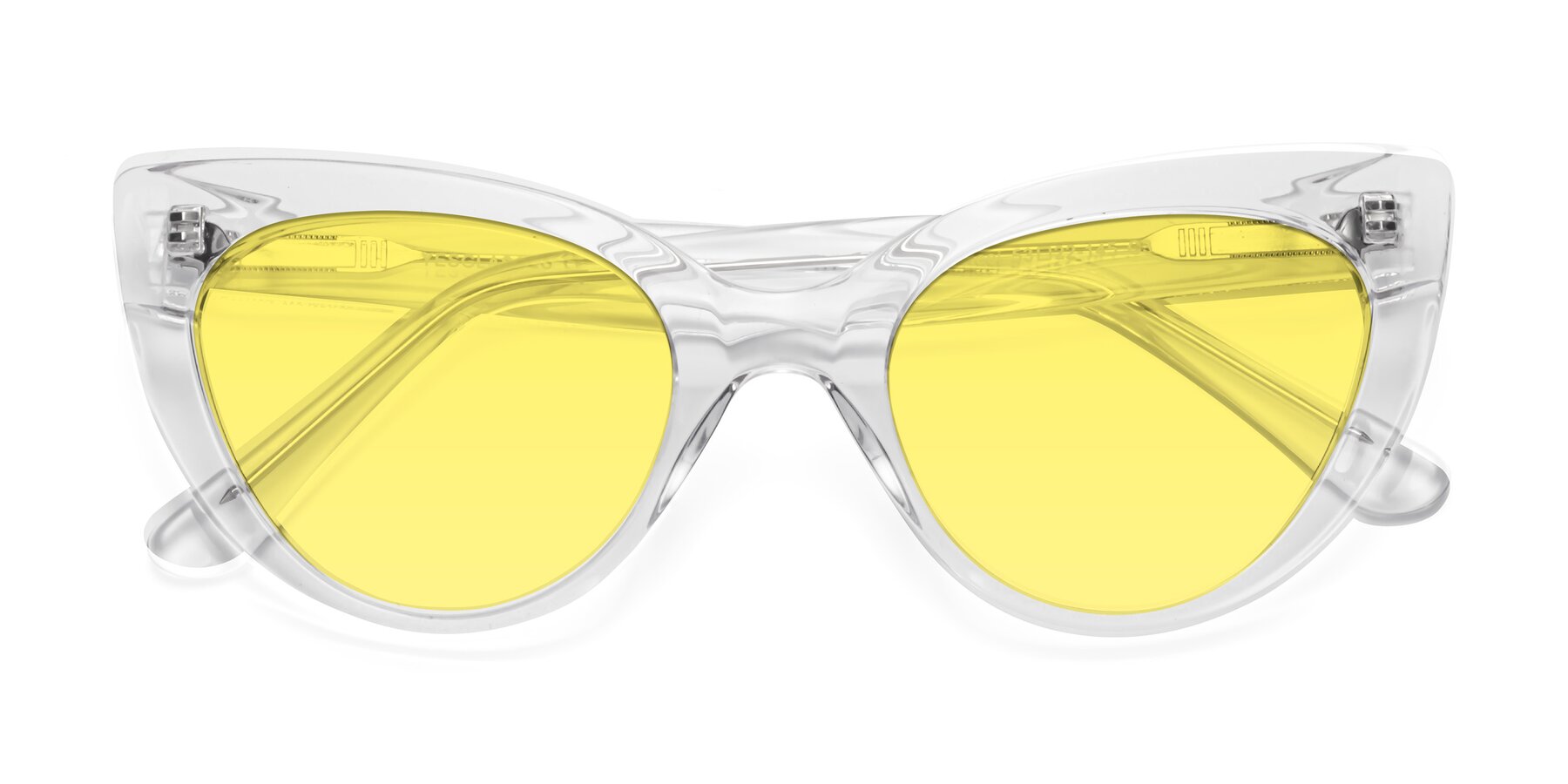 Folded Front of Tiesi in Clear with Medium Yellow Tinted Lenses