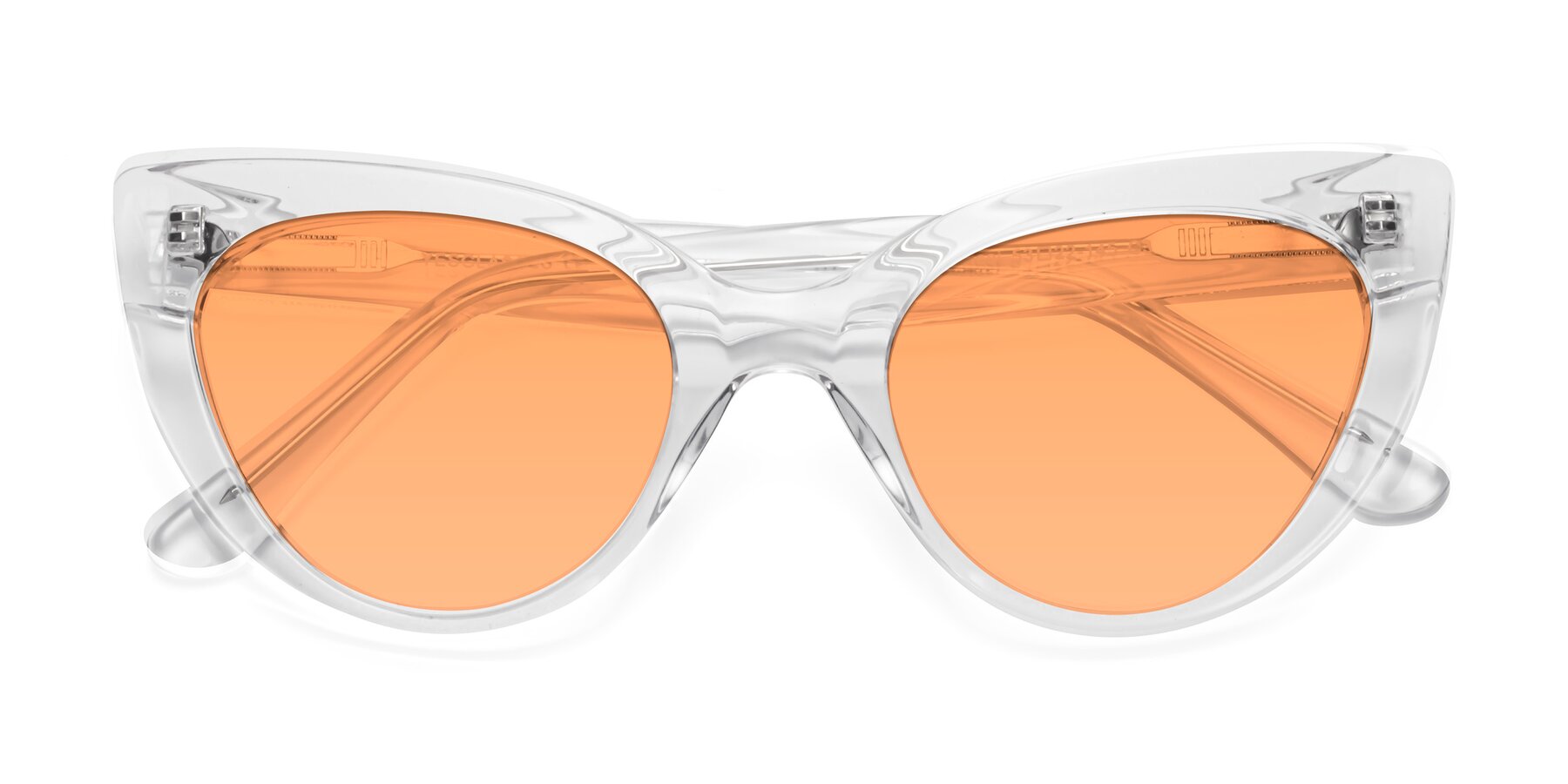 Folded Front of Tiesi in Clear with Medium Orange Tinted Lenses