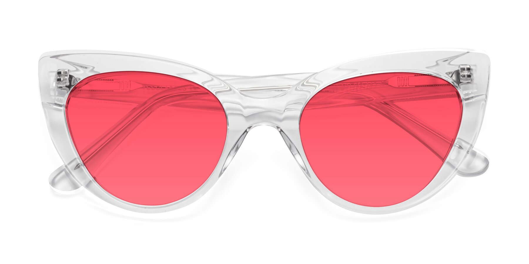 Folded Front of Tiesi in Clear with Red Tinted Lenses
