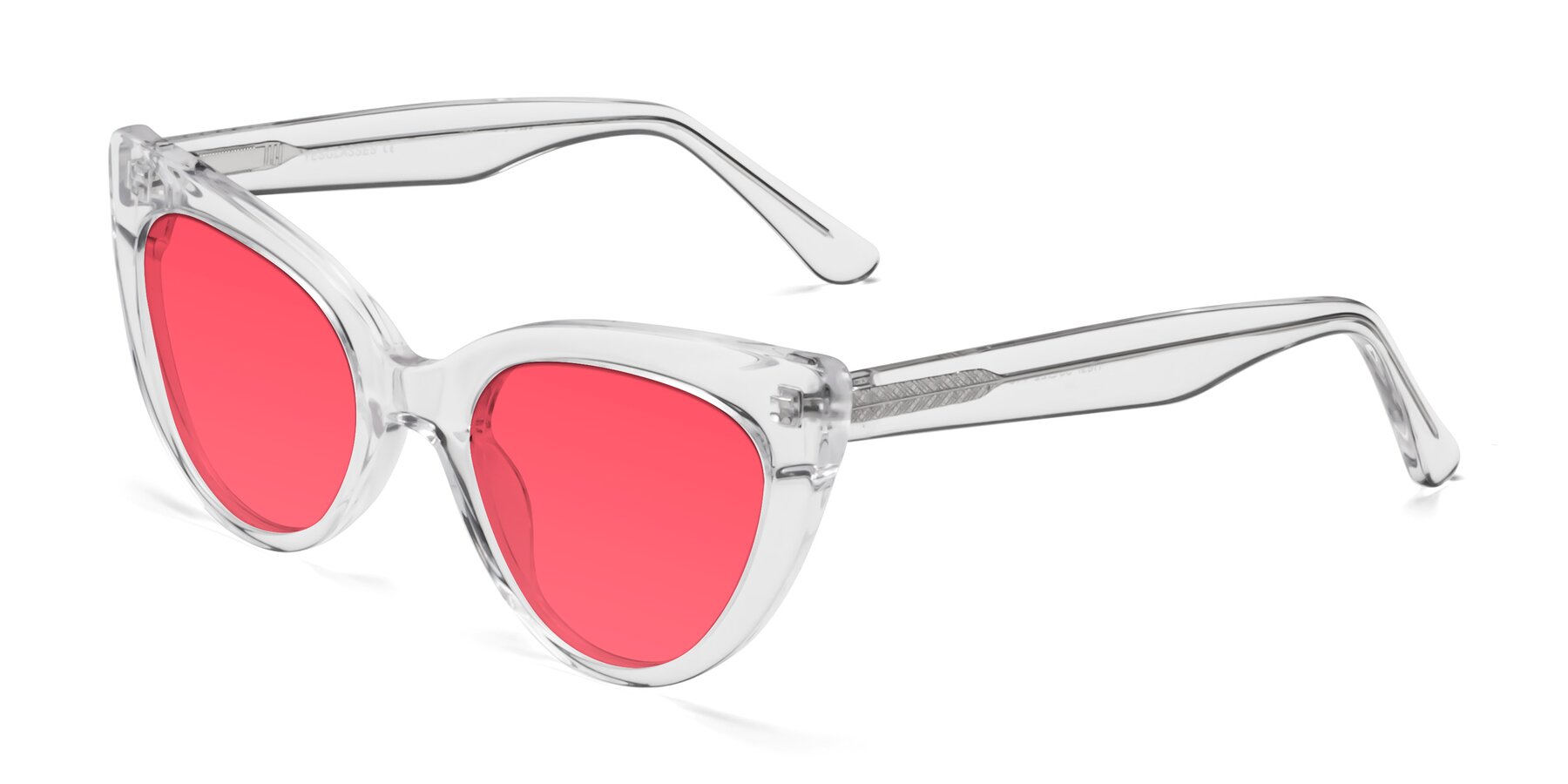 Angle of Tiesi in Clear with Red Tinted Lenses