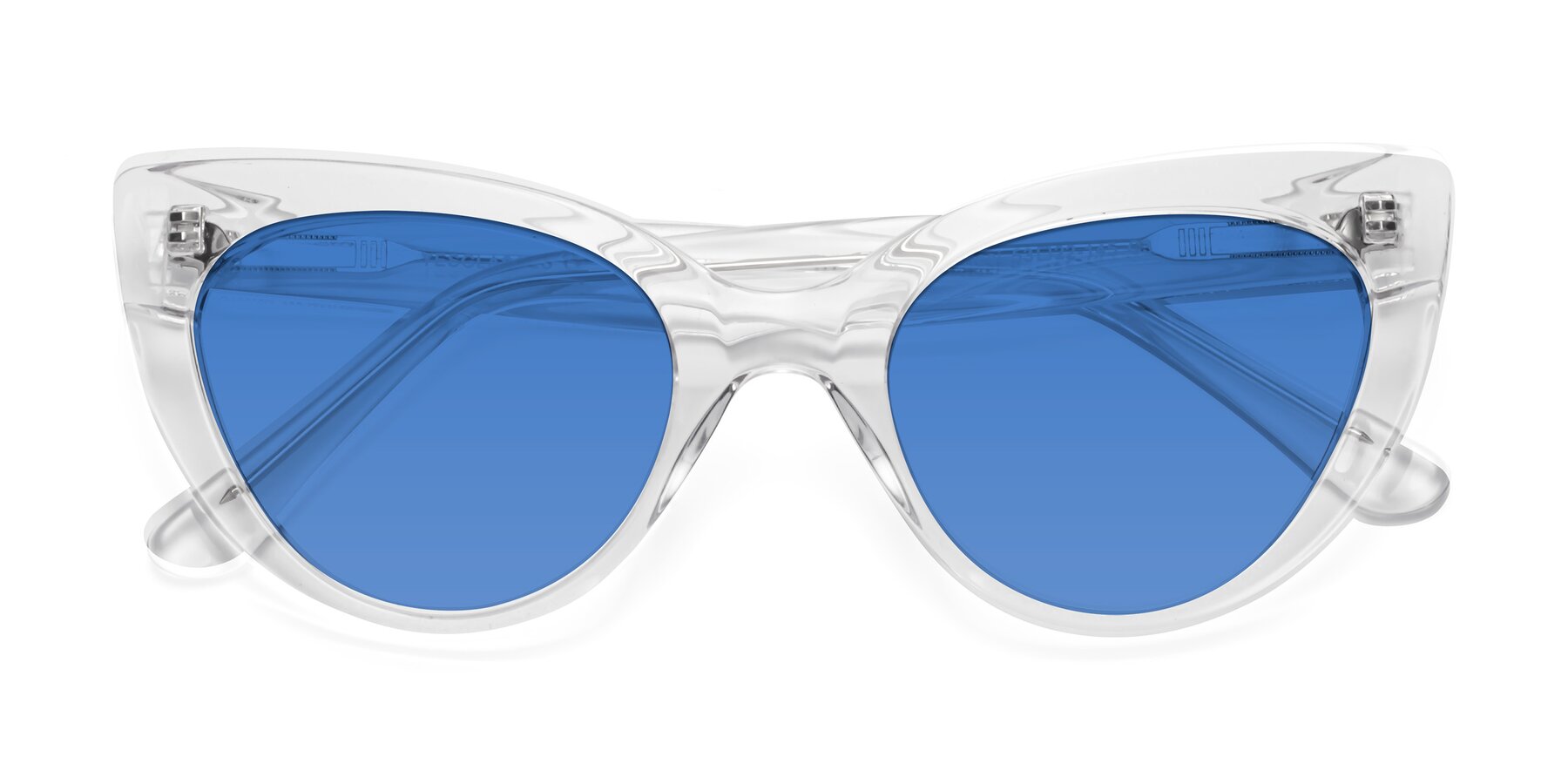 Folded Front of Tiesi in Clear with Blue Tinted Lenses