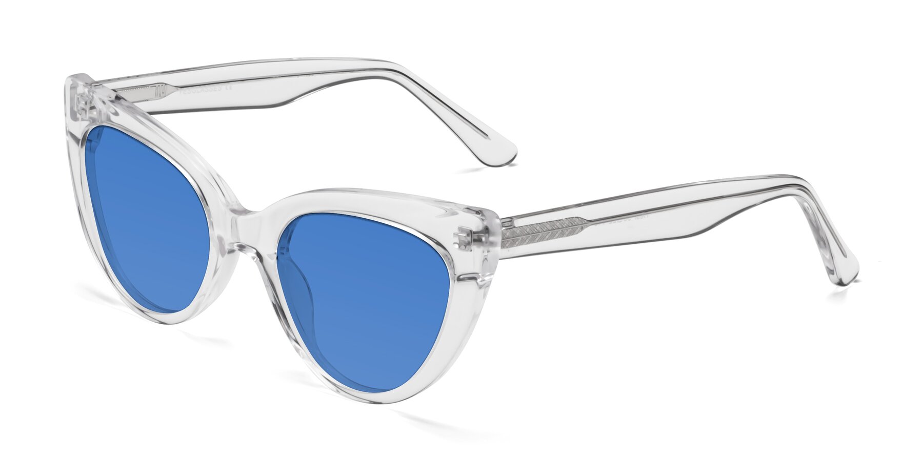 Angle of Tiesi in Clear with Blue Tinted Lenses