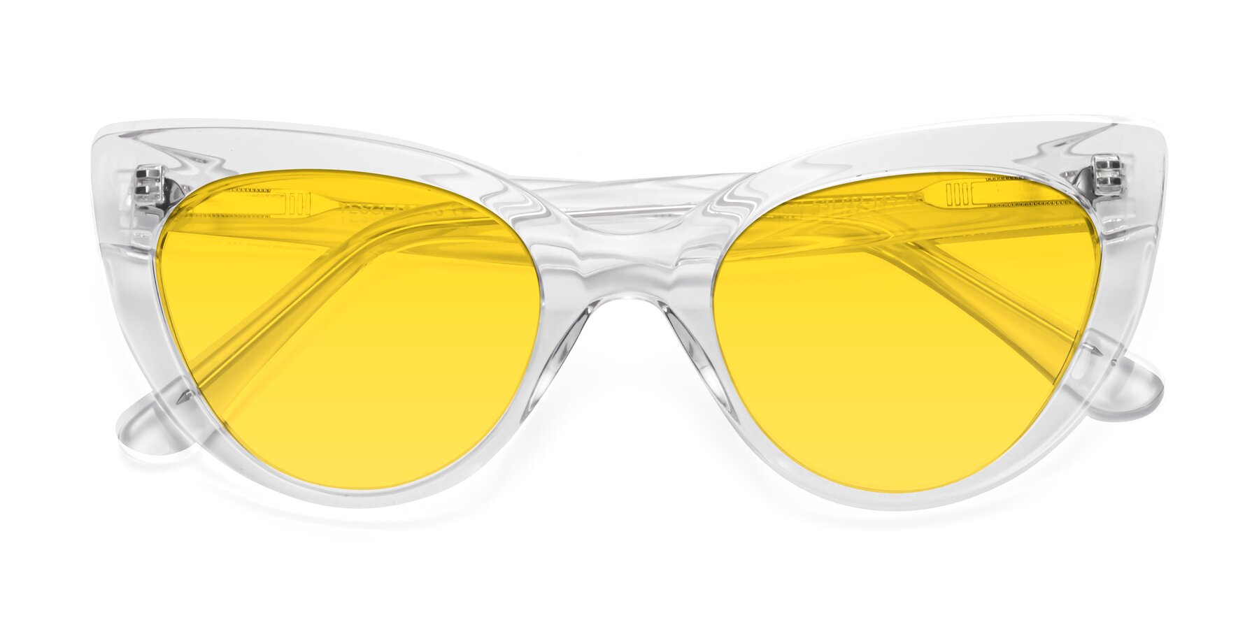Folded Front of Tiesi in Clear with Yellow Tinted Lenses