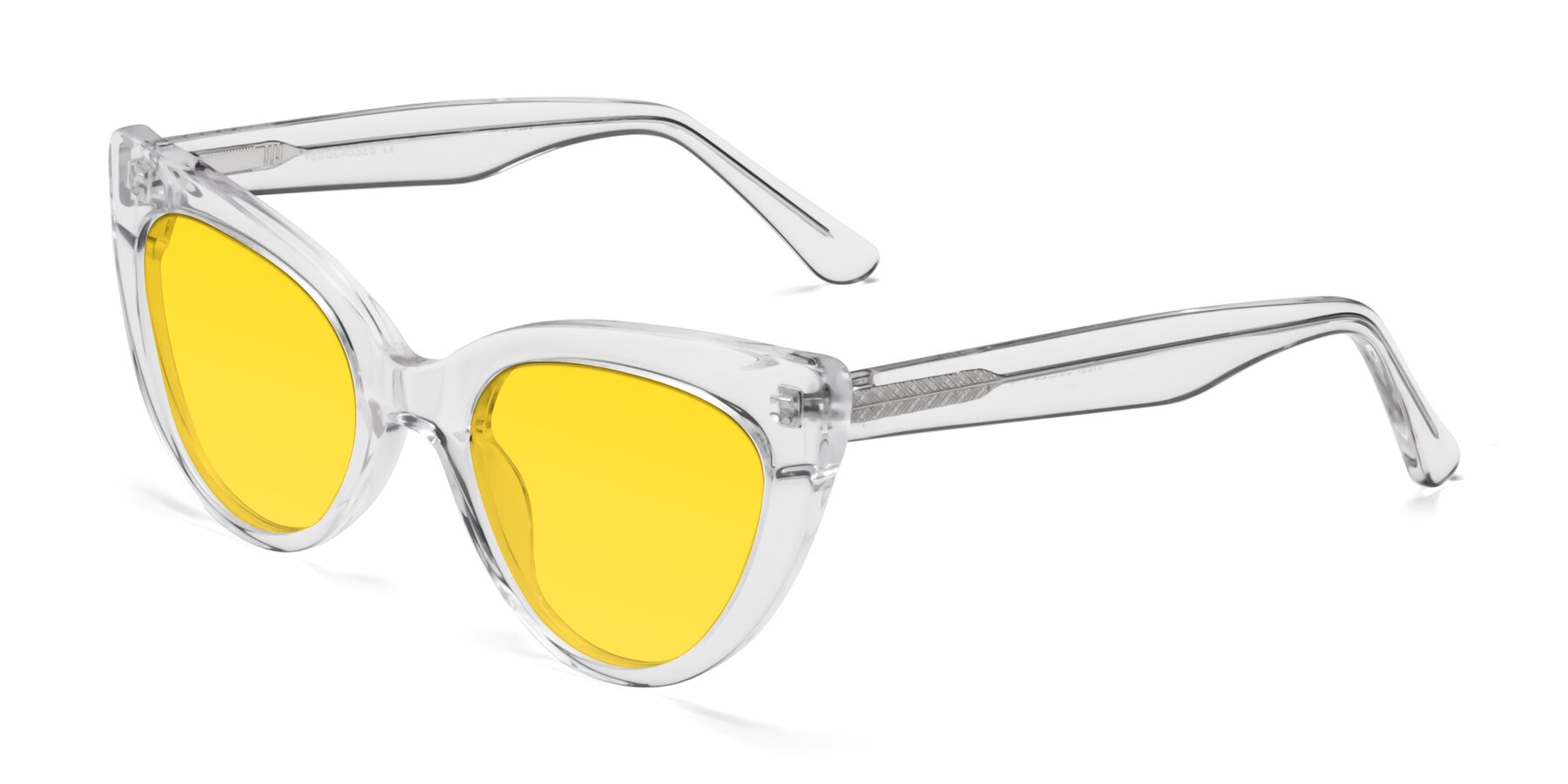 Angle of Tiesi in Clear with Yellow Tinted Lenses