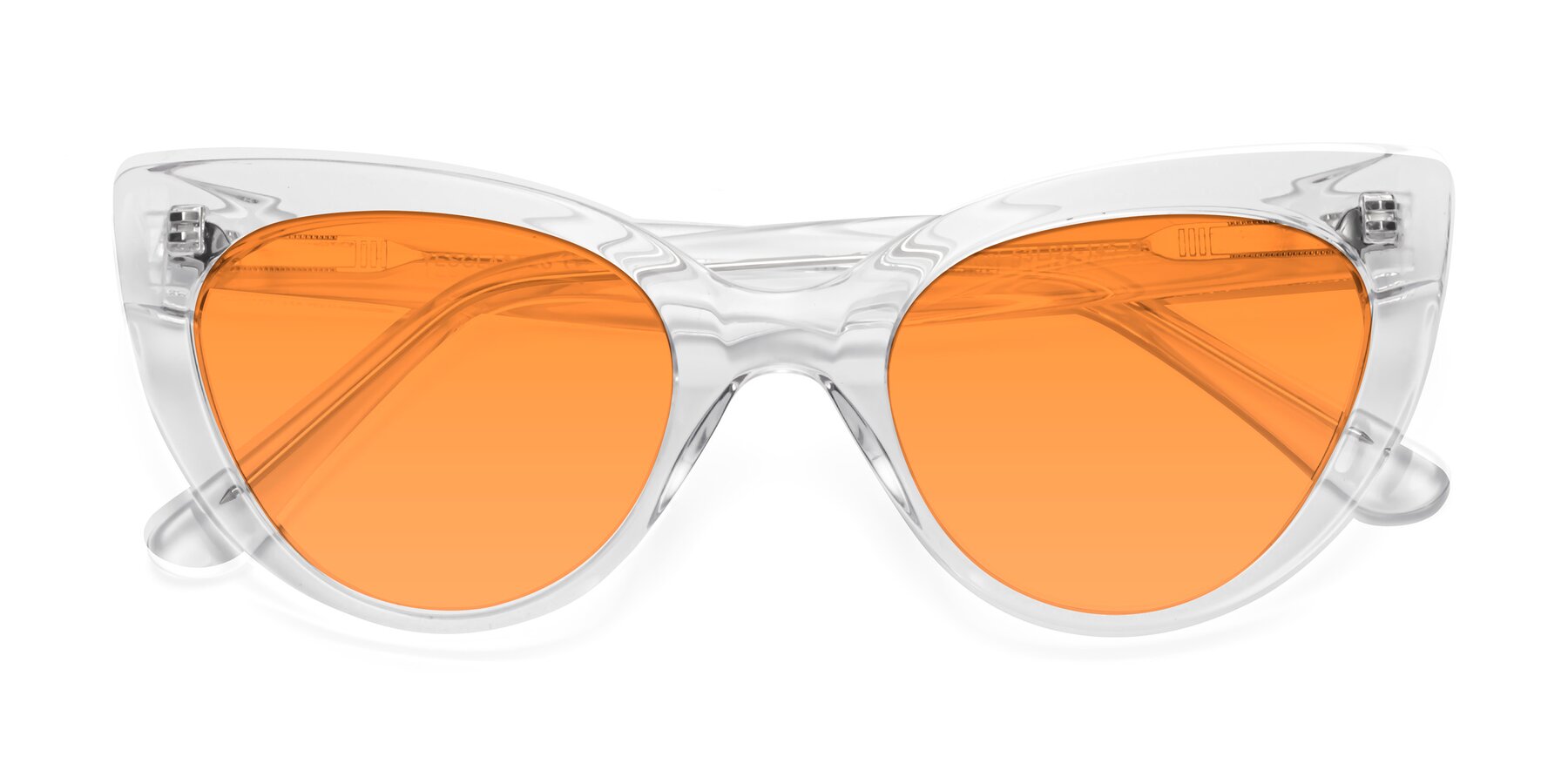 Folded Front of Tiesi in Clear with Orange Tinted Lenses