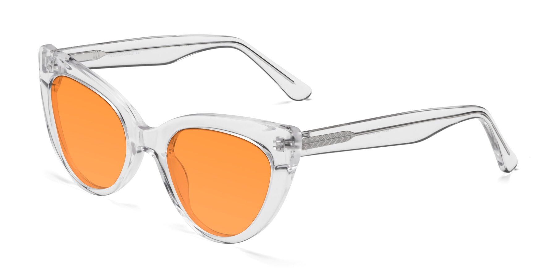 Angle of Tiesi in Clear with Orange Tinted Lenses