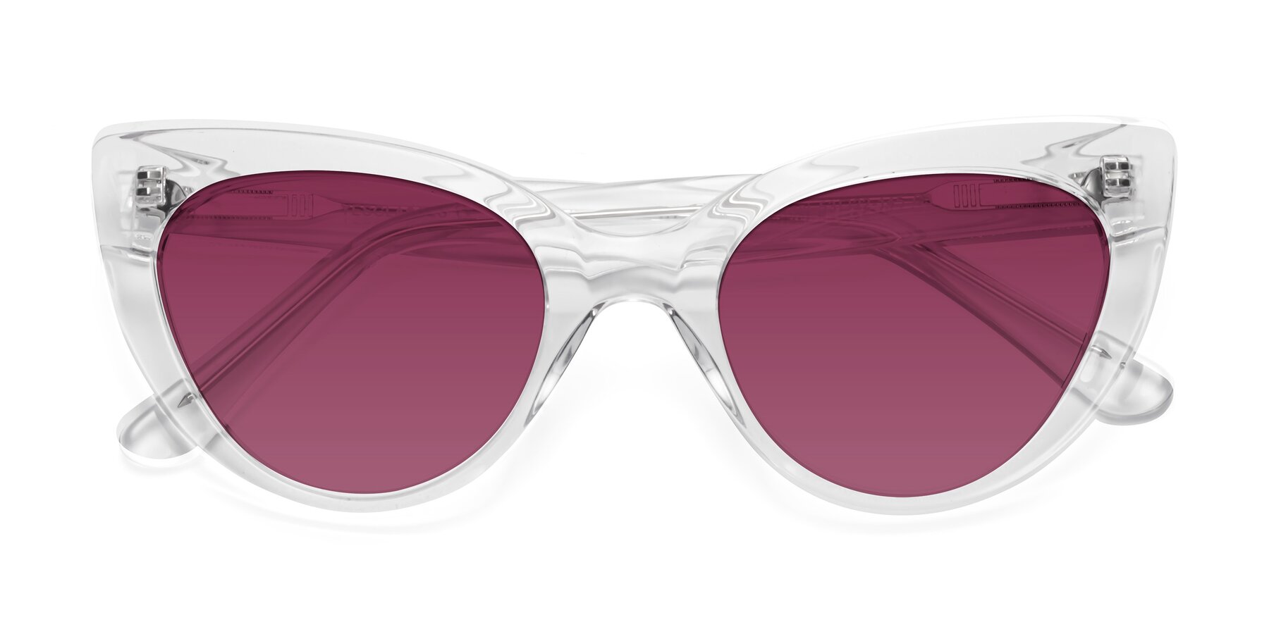 Folded Front of Tiesi in Clear with Wine Tinted Lenses