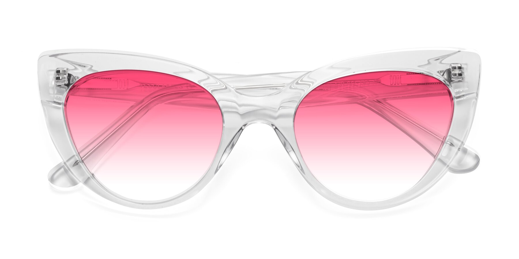 Folded Front of Tiesi in Clear with Pink Gradient Lenses