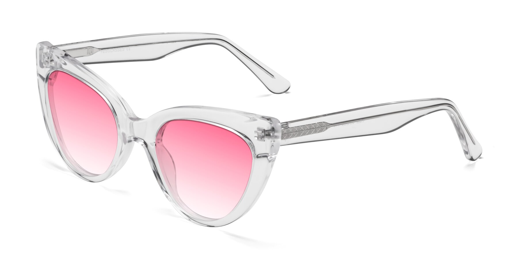 Angle of Tiesi in Clear with Pink Gradient Lenses