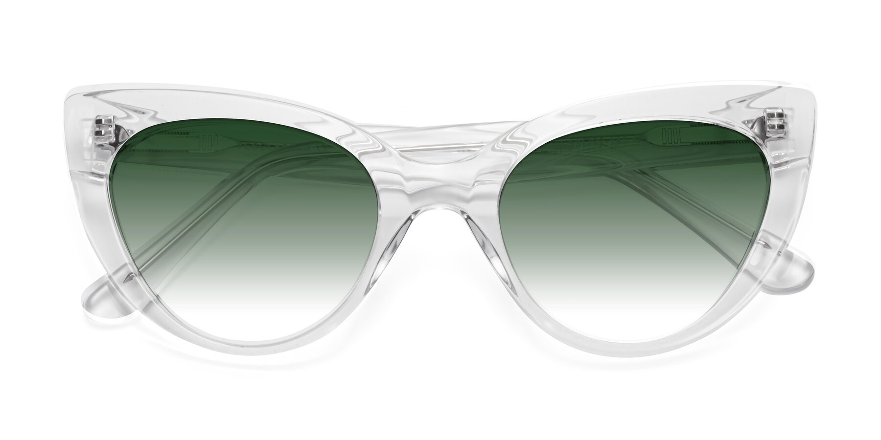 Folded Front of Tiesi in Clear with Green Gradient Lenses