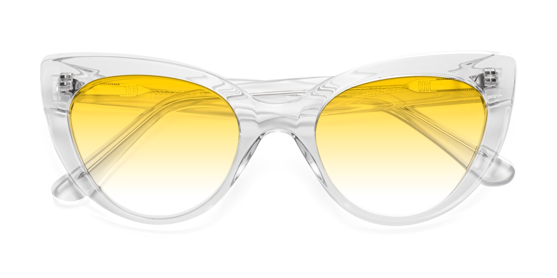 Folded Front of Tiesi in Clear with Yellow Gradient Lenses