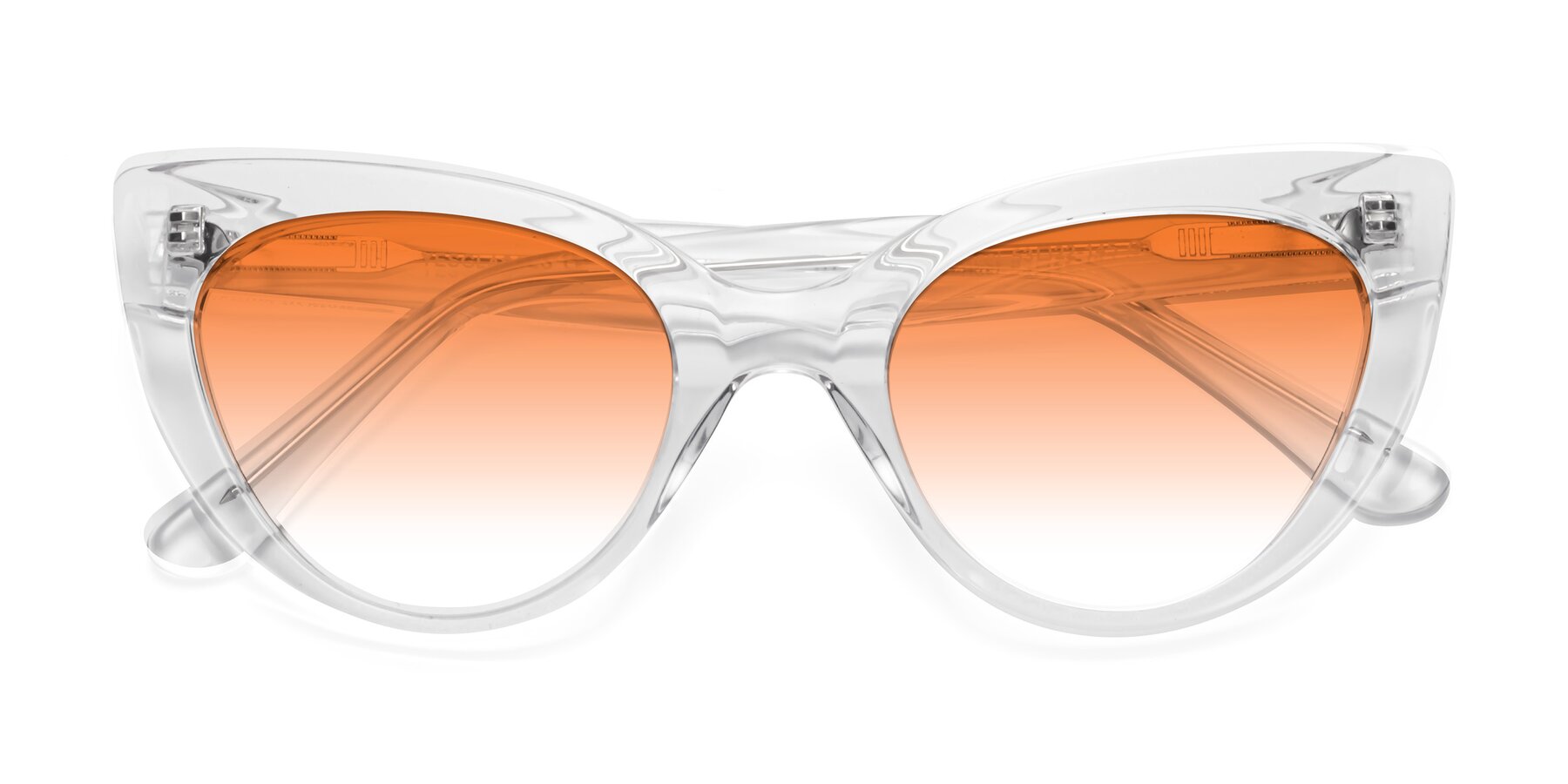 Folded Front of Tiesi in Clear with Orange Gradient Lenses