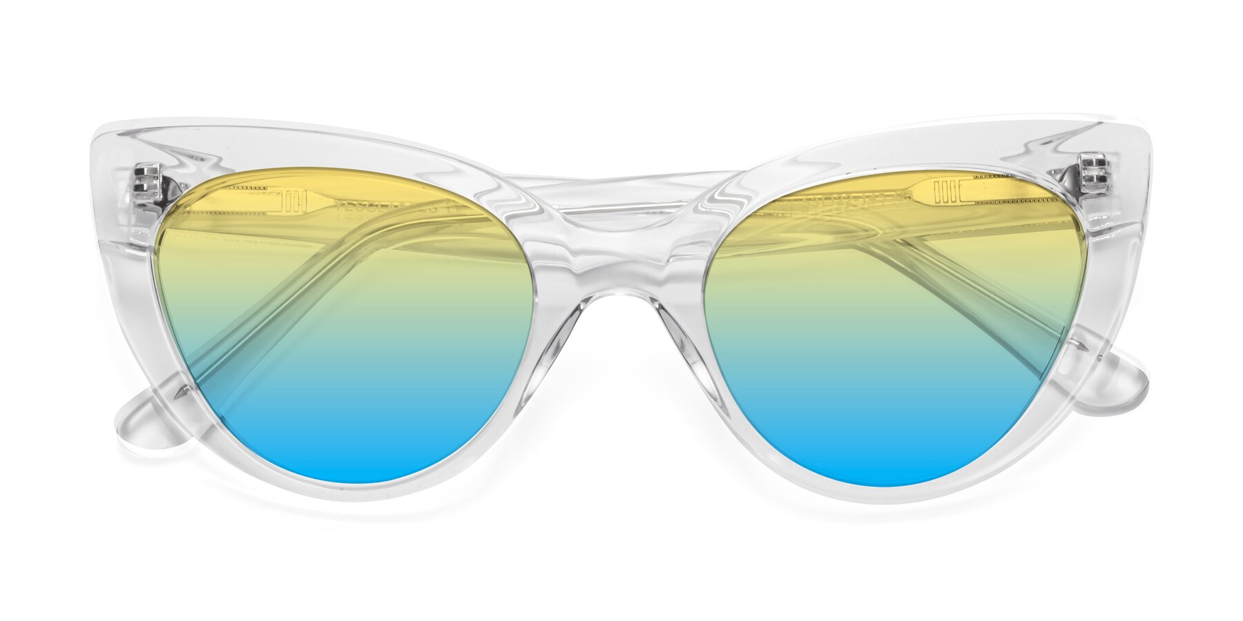 Folded Front of Tiesi in Clear with Yellow / Blue Gradient Lenses