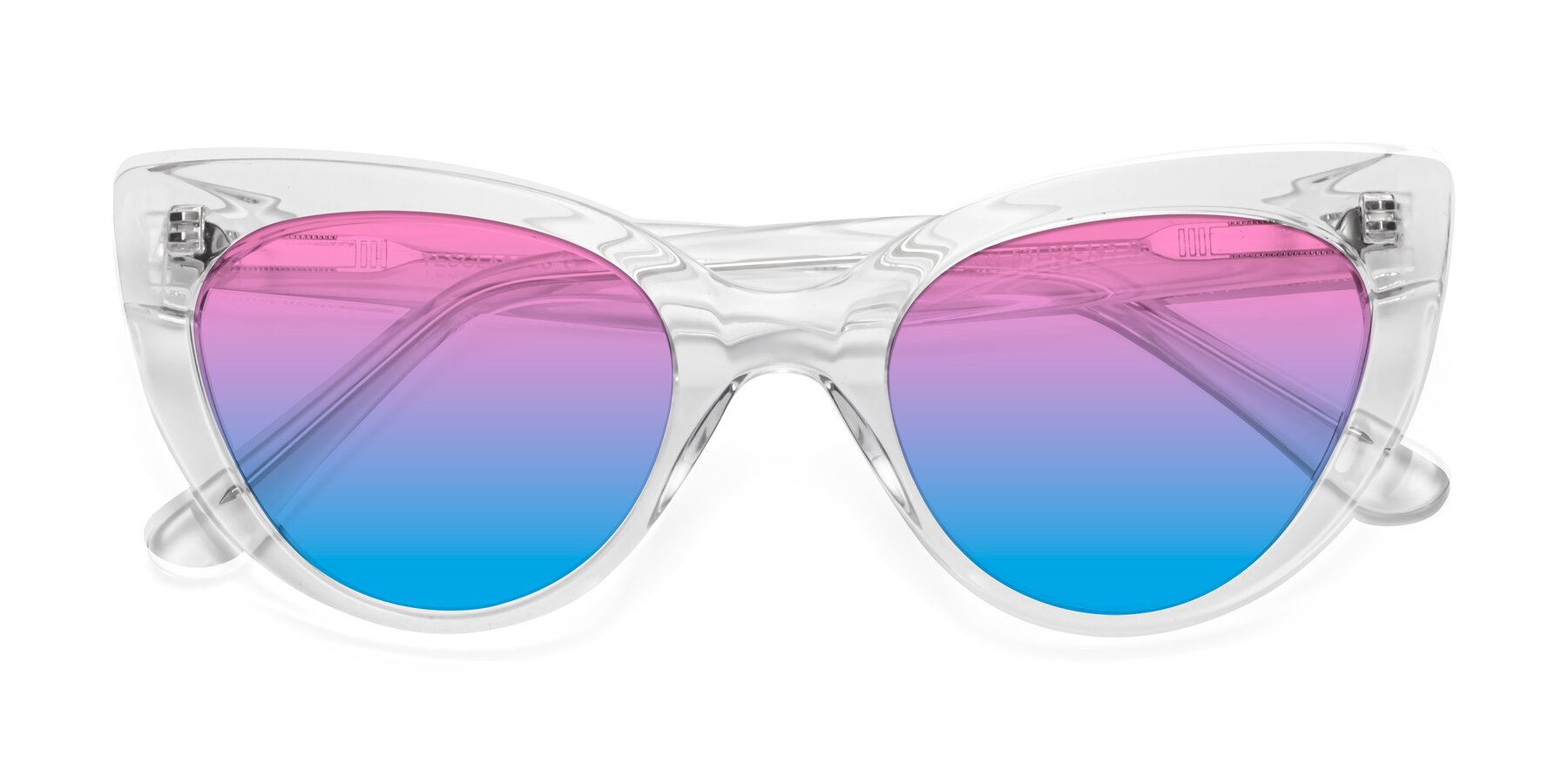Folded Front of Tiesi in Clear with Pink / Blue Gradient Lenses