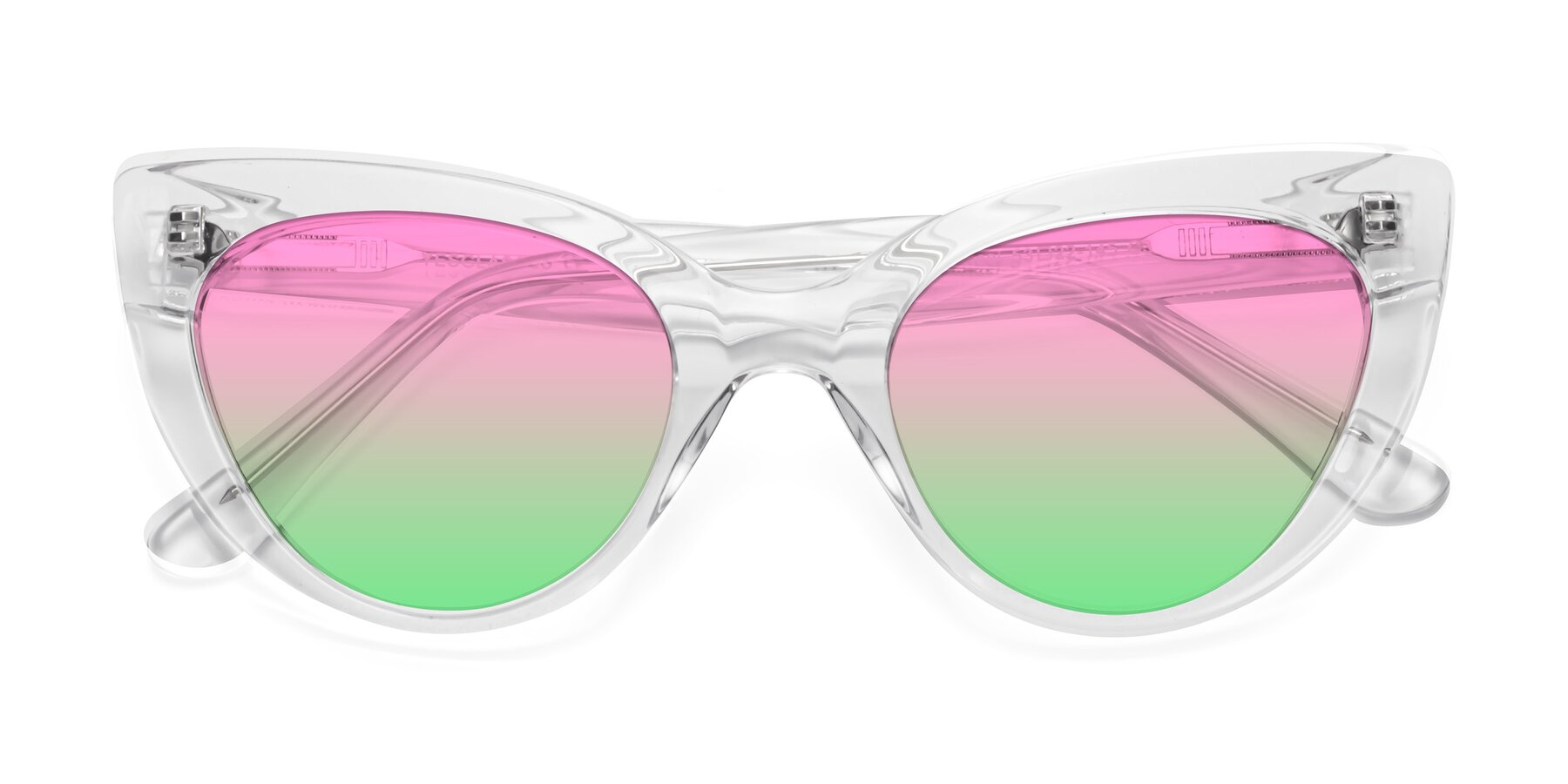 Folded Front of Tiesi in Clear with Pink / Green Gradient Lenses