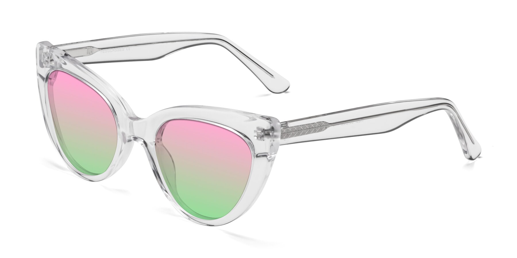 Angle of Tiesi in Clear with Pink / Green Gradient Lenses
