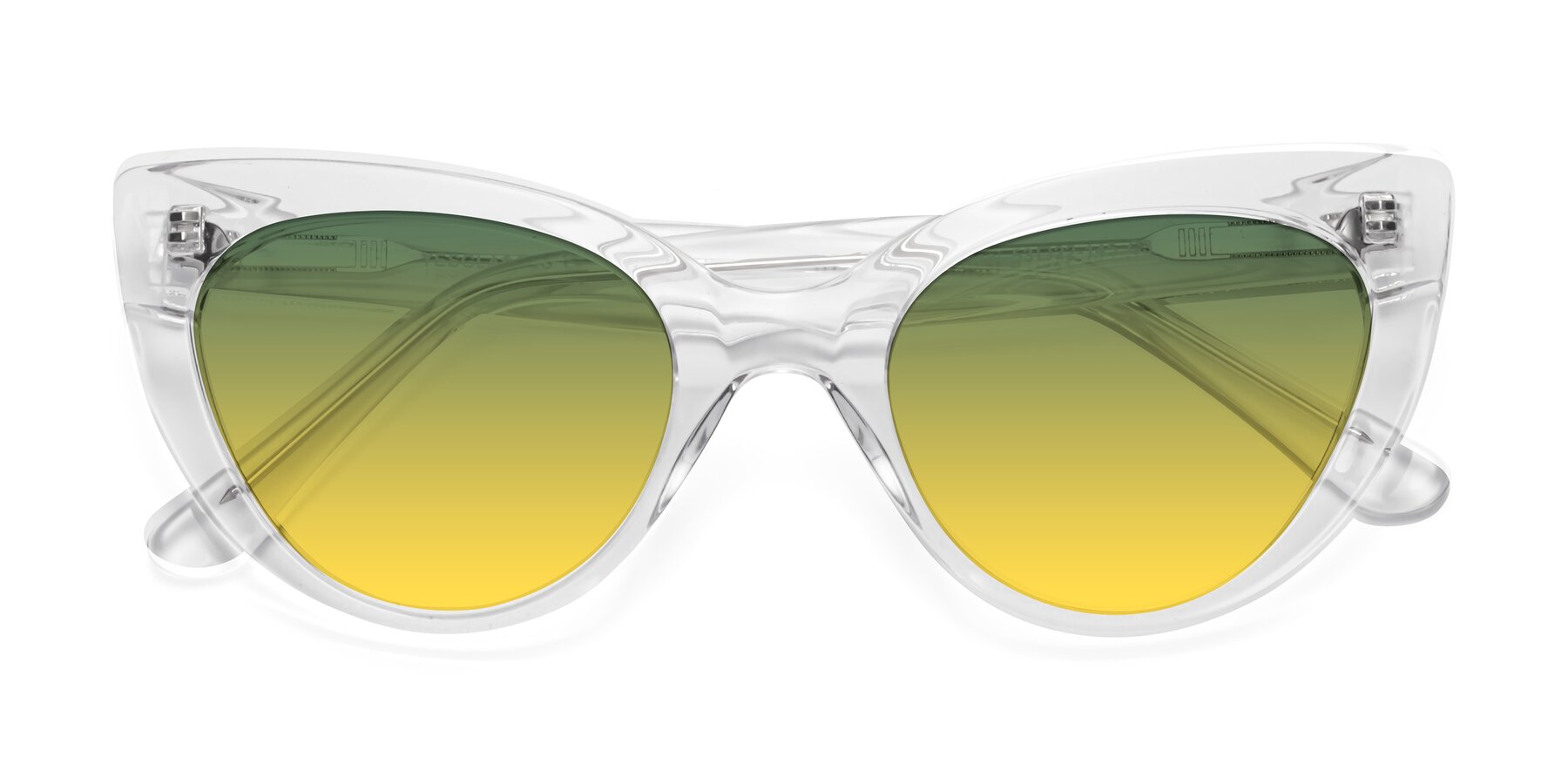 Folded Front of Tiesi in Clear with Green / Yellow Gradient Lenses