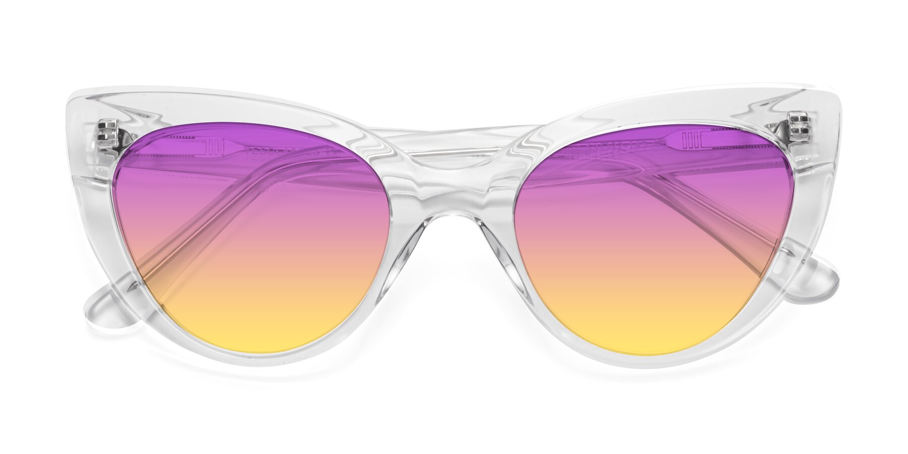 Folded Front of Tiesi in Clear with Purple / Yellow Gradient Lenses