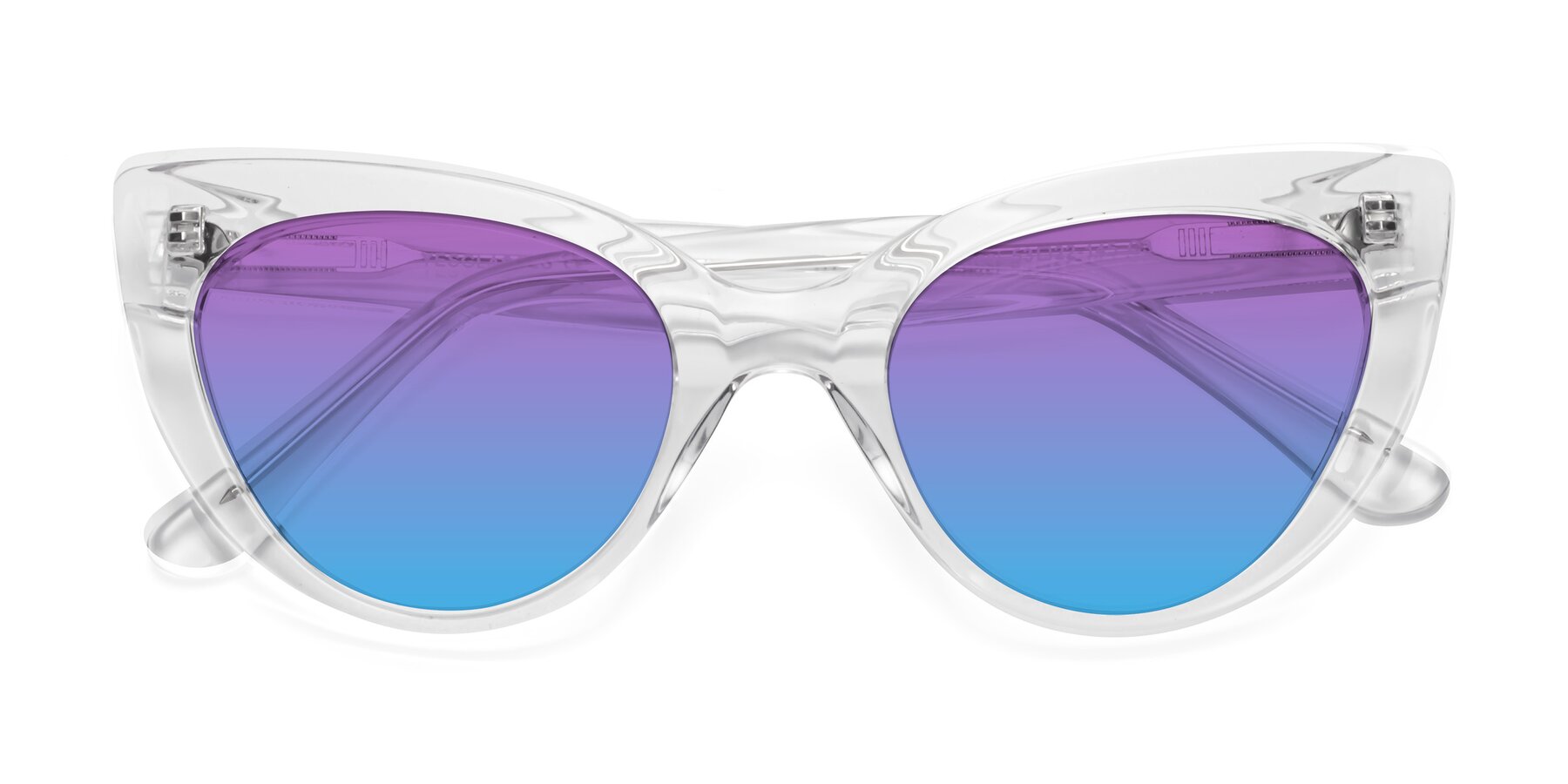 Folded Front of Tiesi in Clear with Purple / Blue Gradient Lenses