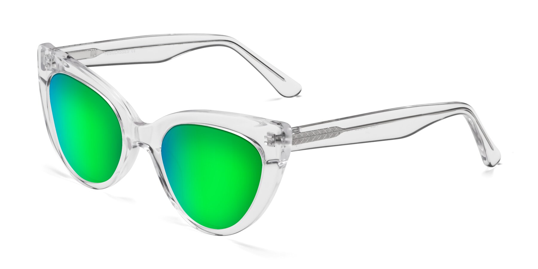 Angle of Tiesi in Clear with Green Mirrored Lenses