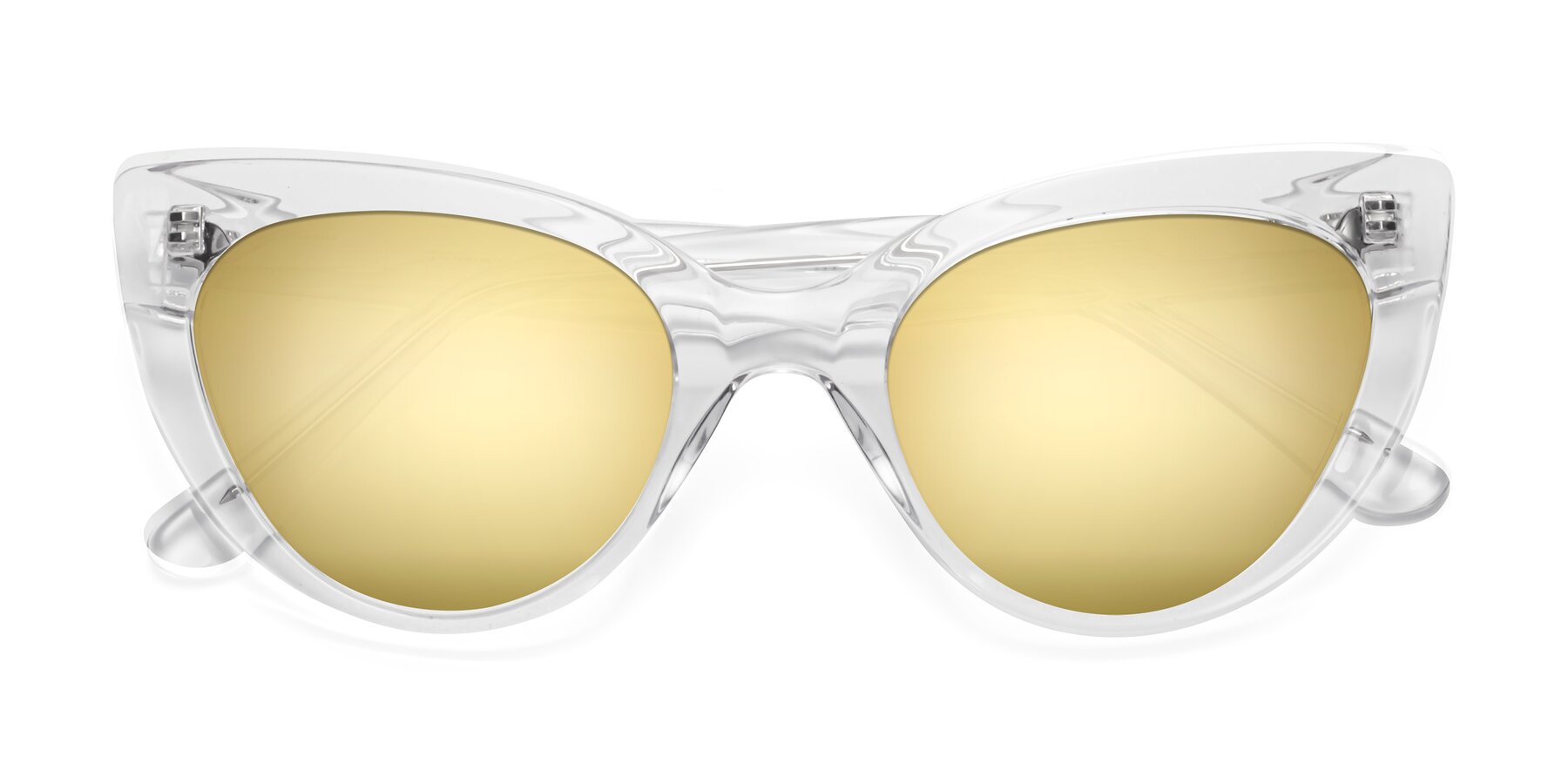 Folded Front of Tiesi in Clear with Gold Mirrored Lenses