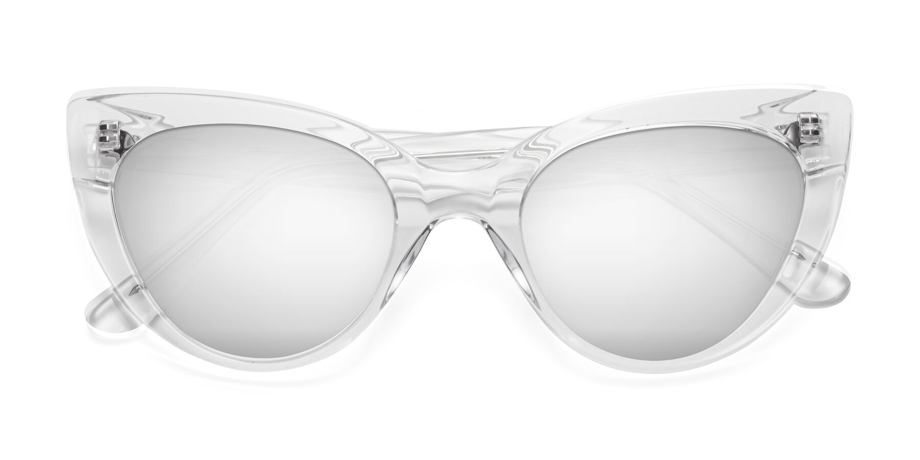 Folded Front of Tiesi in Clear with Silver Mirrored Lenses
