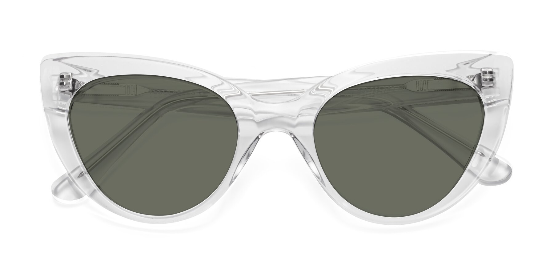 Folded Front of Tiesi in Clear with Gray Polarized Lenses