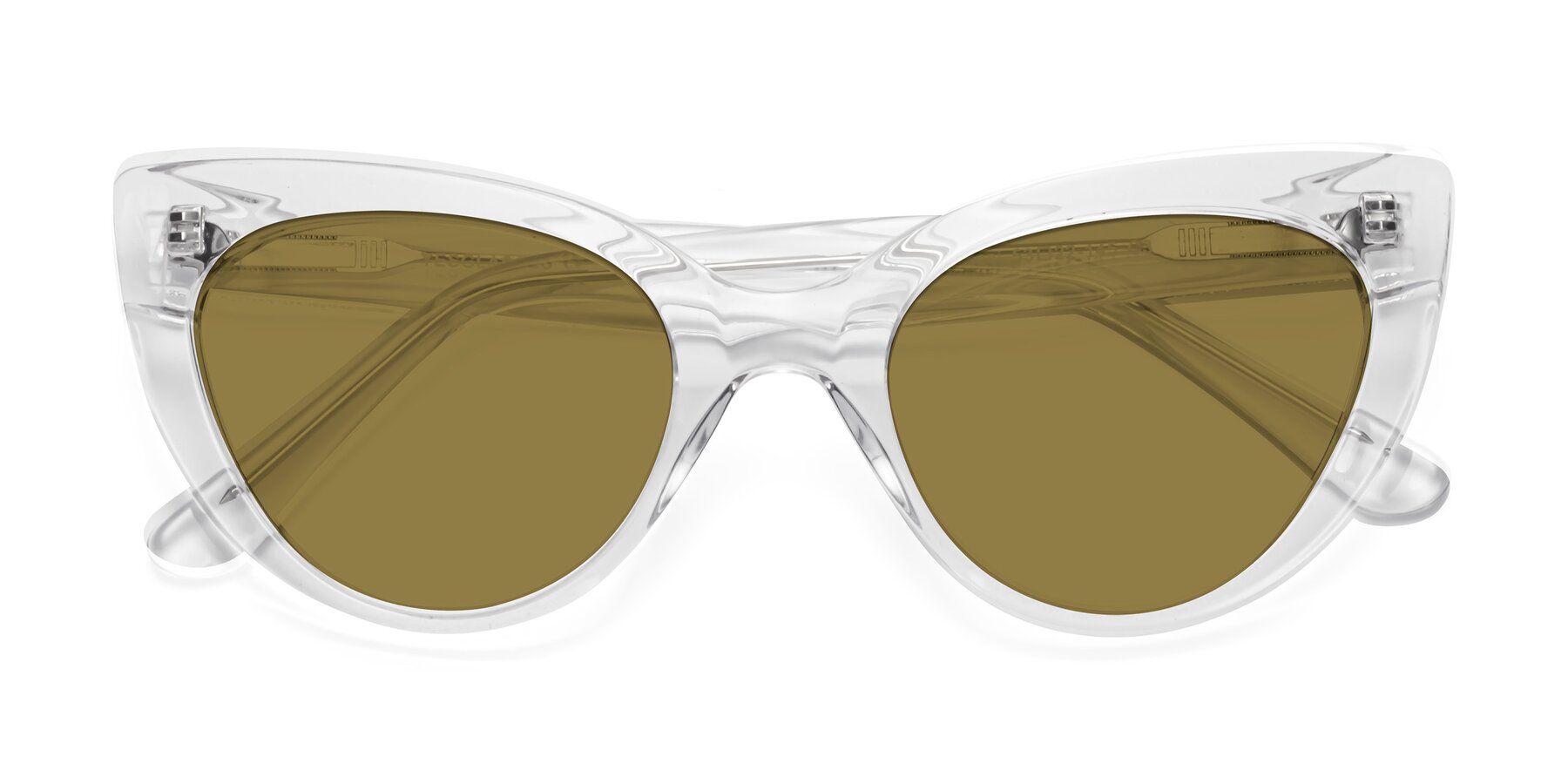 Folded Front of Tiesi in Clear with Brown Polarized Lenses