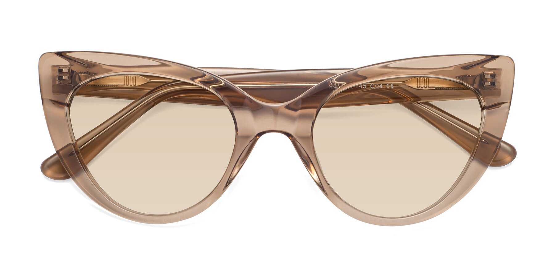 Folded Front of Tiesi in Caramel with Light Brown Tinted Lenses