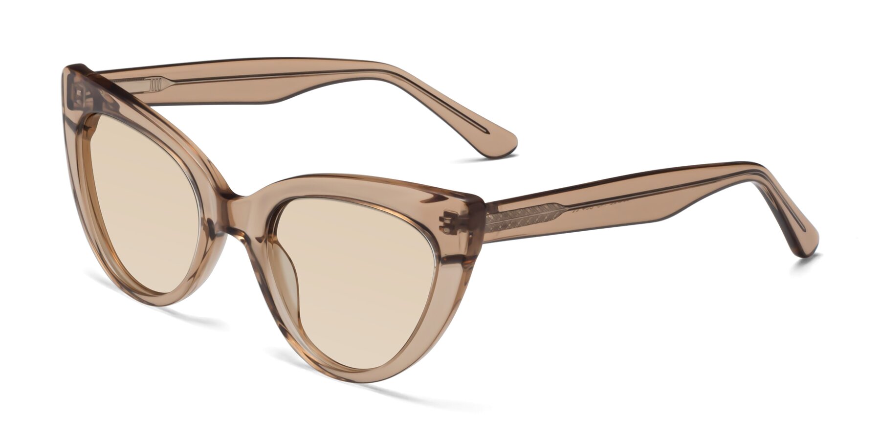 Angle of Tiesi in Caramel with Light Brown Tinted Lenses