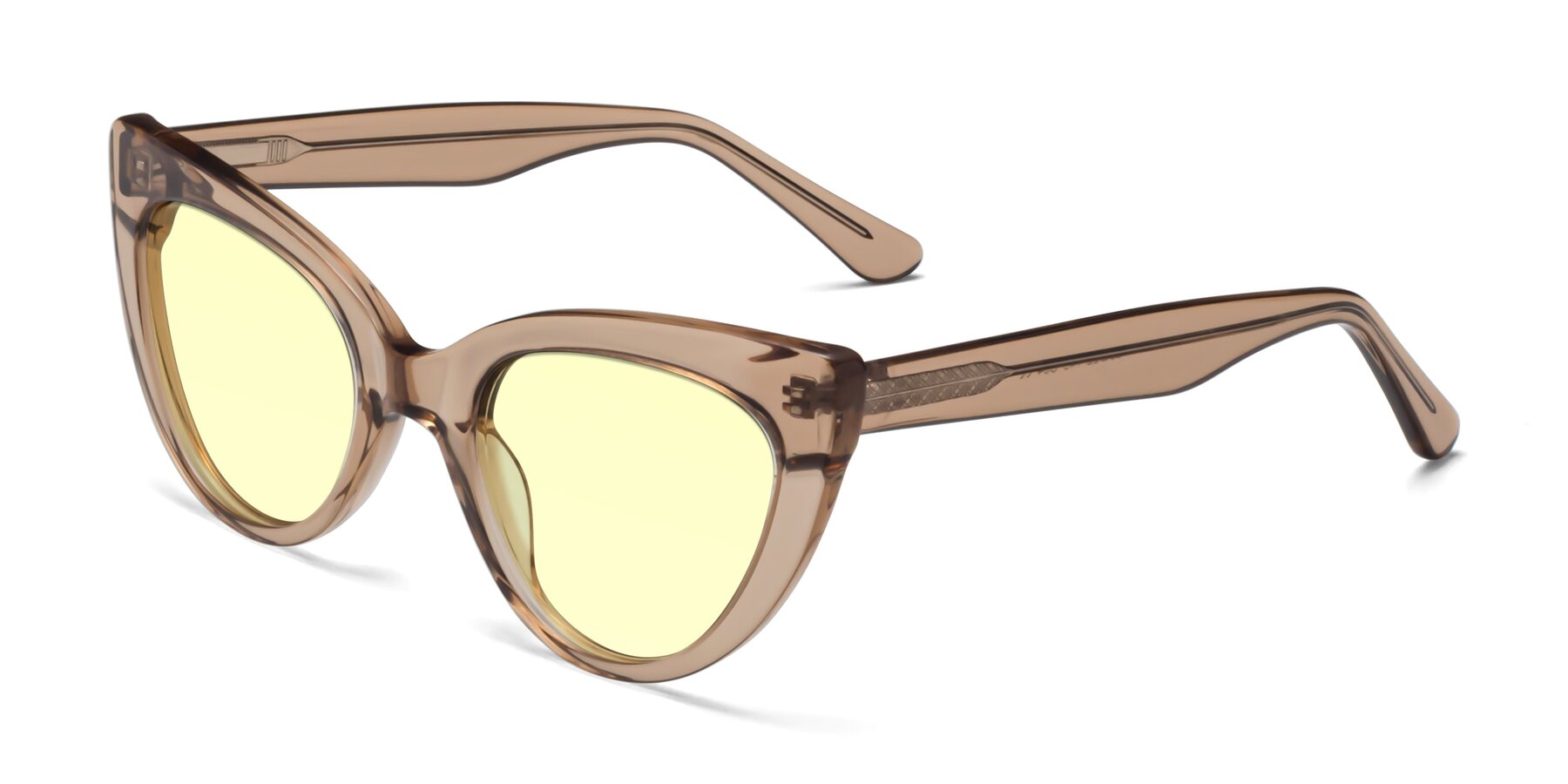 Angle of Tiesi in Caramel with Light Yellow Tinted Lenses
