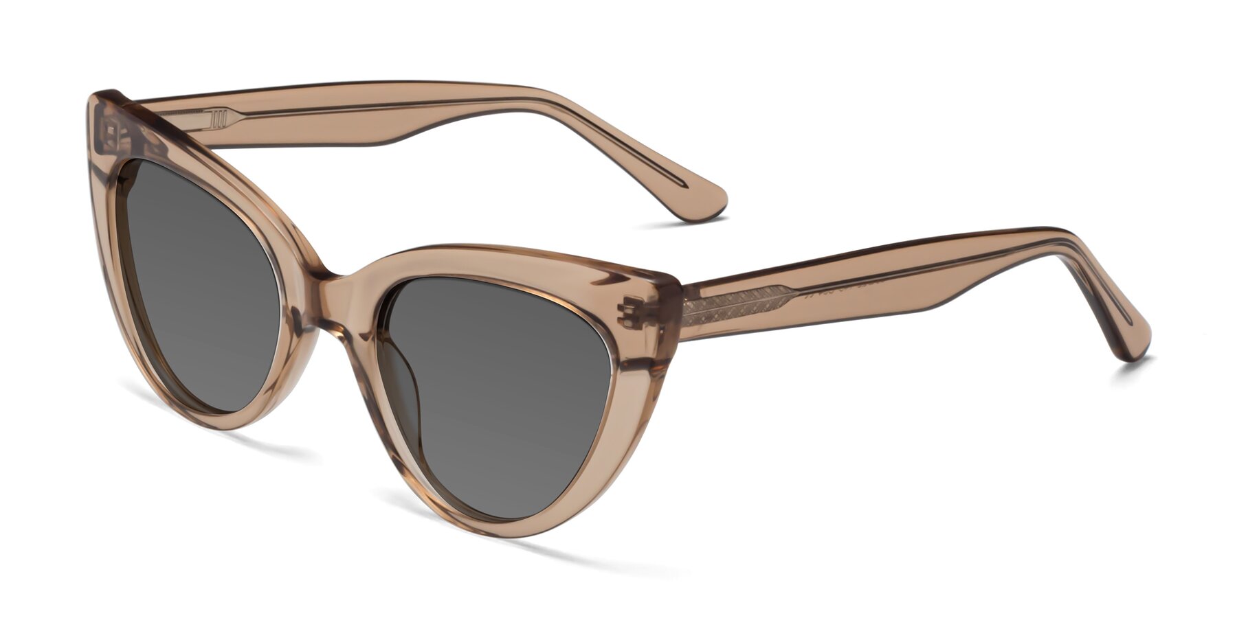 Angle of Tiesi in Caramel with Medium Gray Tinted Lenses