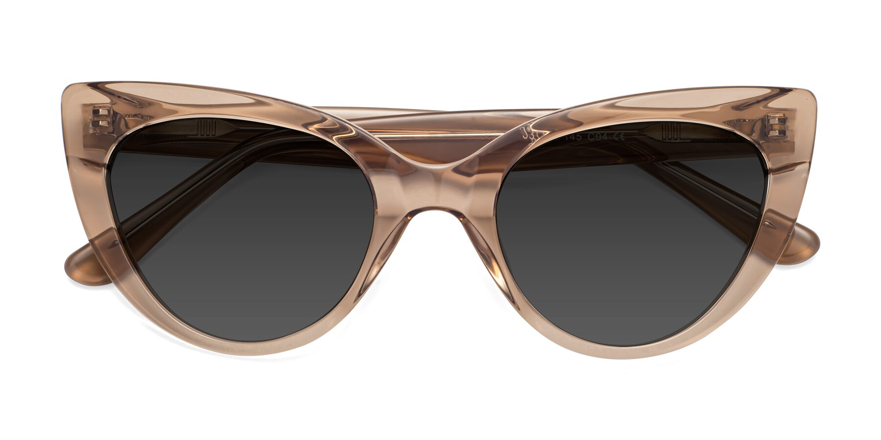 Folded Front of Tiesi in Caramel with Gray Tinted Lenses