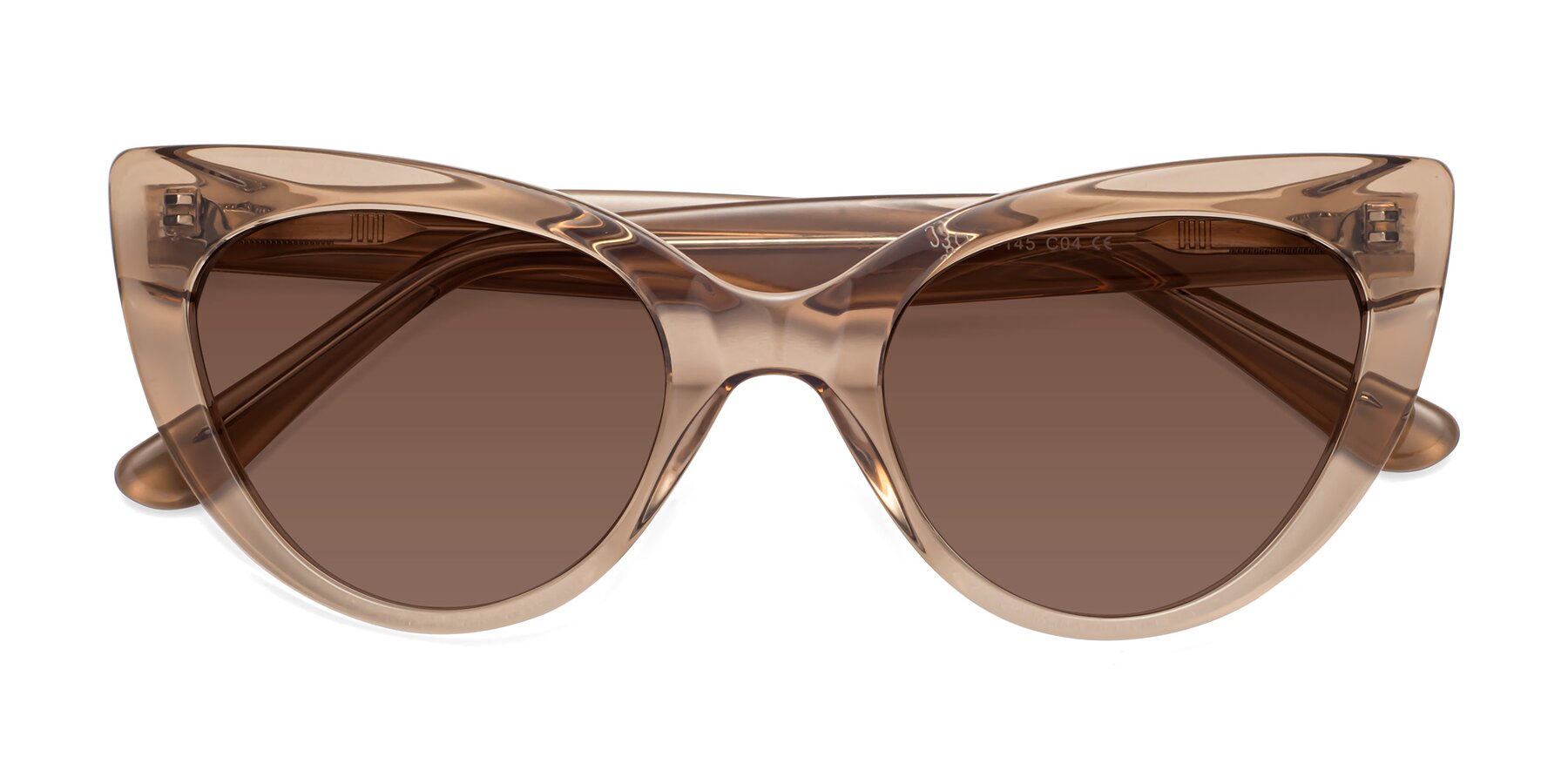 Folded Front of Tiesi in Caramel with Brown Tinted Lenses