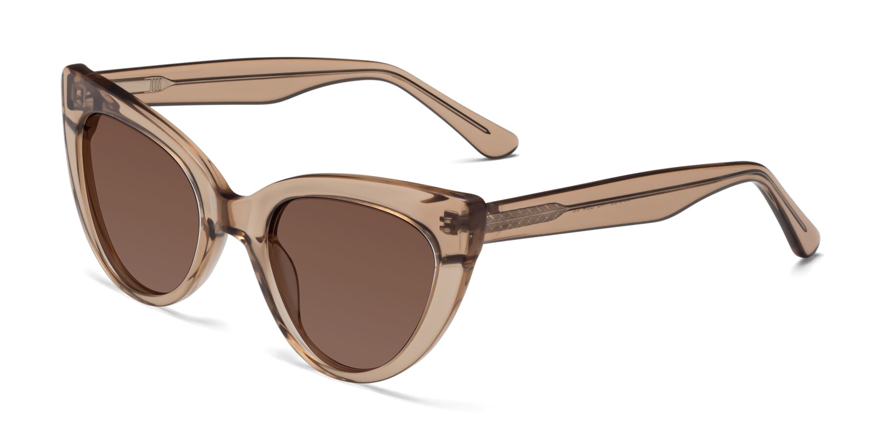 Angle of Tiesi in Caramel with Brown Tinted Lenses