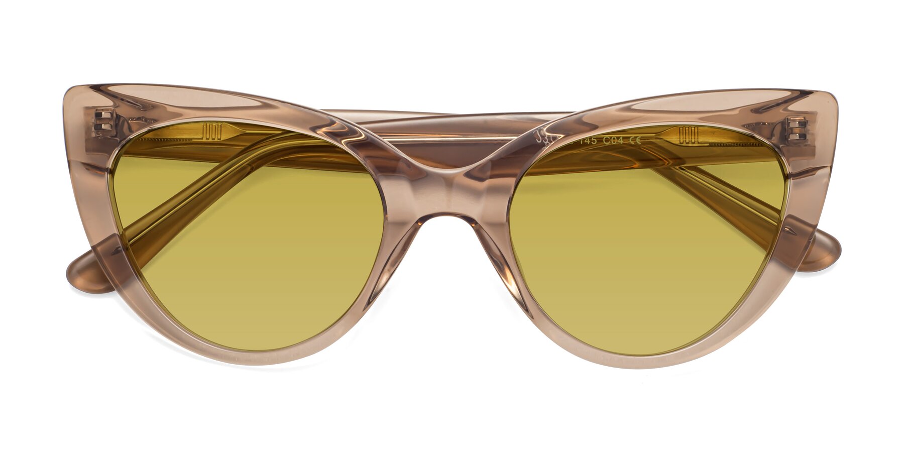 Folded Front of Tiesi in Caramel with Champagne Tinted Lenses