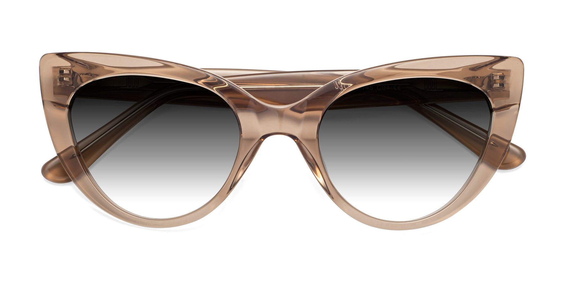 Folded Front of Tiesi in Caramel with Gray Gradient Lenses